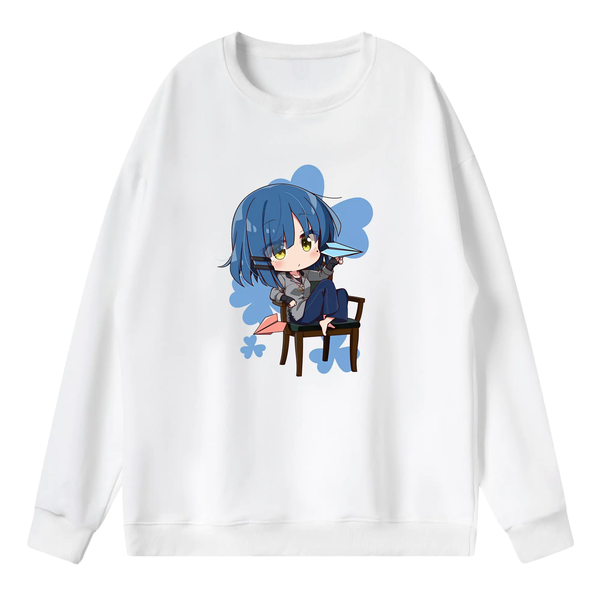 ぼっちざろっく！ グッズ,山田リョウ - 薄手 クルーネック スウェット 裏毛260g · ポリエステル 春秋向け カジュアル 男女兼用 · トレーナー デイリー スポーツ 散歩に最適