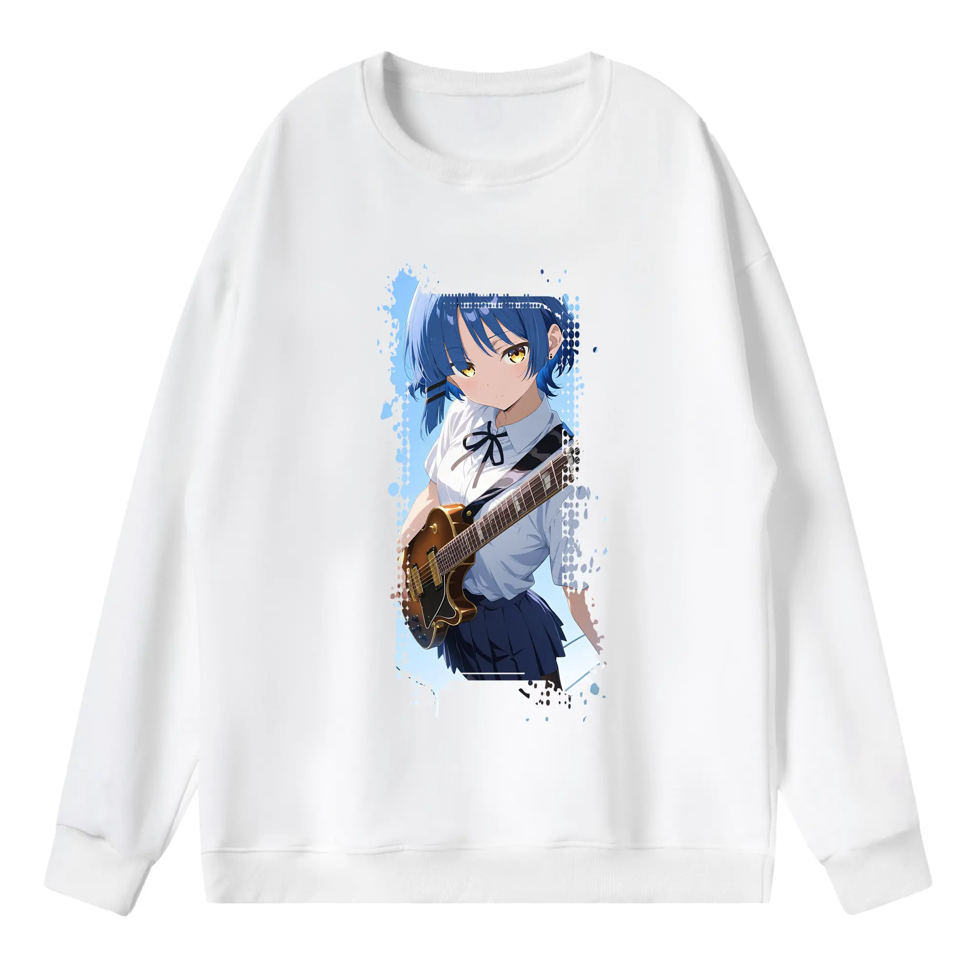 ぼっちざろっく！ グッズ,山田リョウ - 薄手 クルーネック スウェット 裏毛260g · ポリエステル 春秋向け カジュアル 男女兼用 · トレーナー デイリー スポーツ 散歩に最適