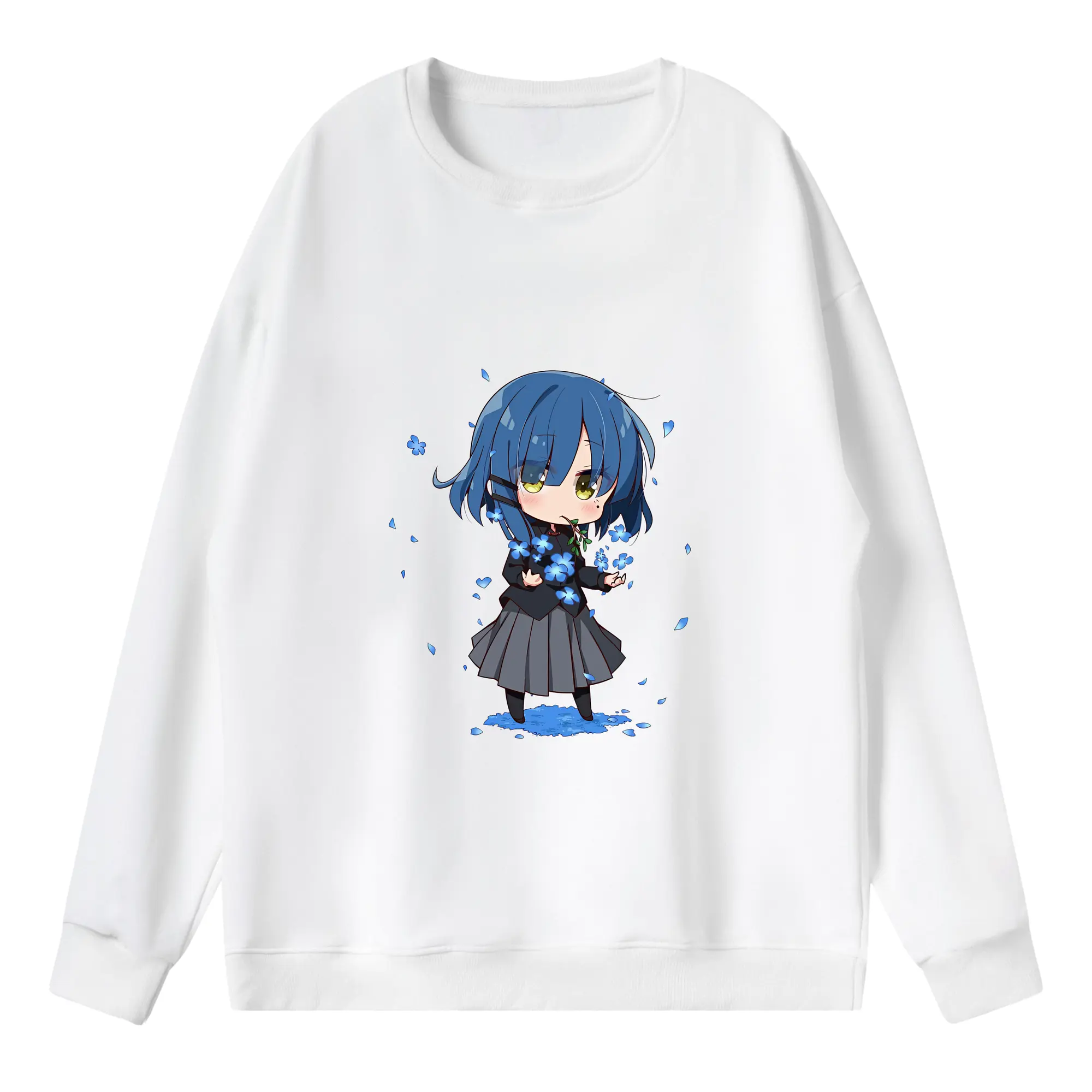 ぼっちざろっく！ グッズ,山田リョウ - 薄手 クルーネック スウェット 裏毛260g · ポリエステル 春秋向け カジュアル 男女兼用 · トレーナー デイリー スポーツ 散歩に最適