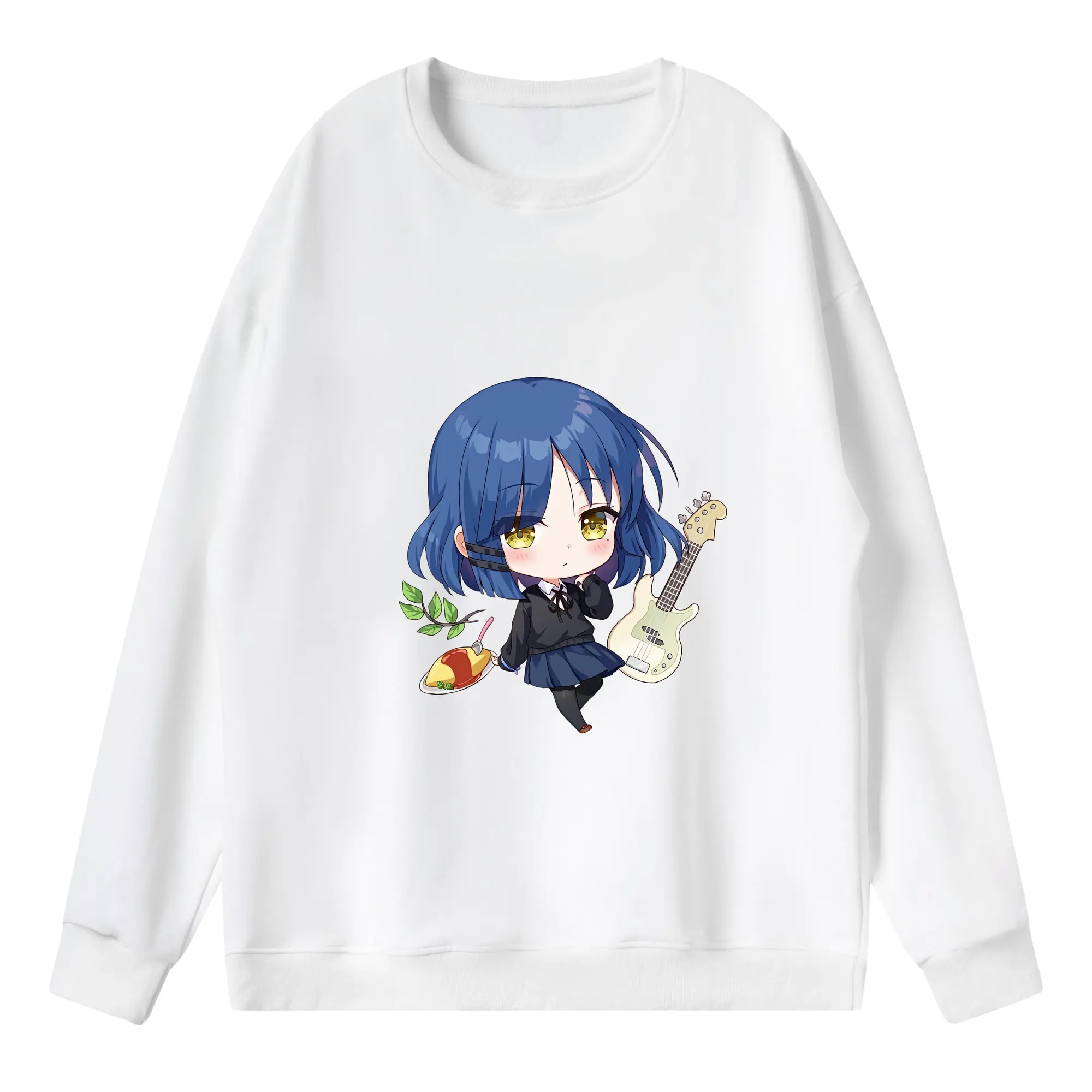 ぼっちざろっく！ グッズ,山田リョウ - 薄手 クルーネック スウェット 裏毛260g · ポリエステル 春秋向け カジュアル 男女兼用 · トレーナー デイリー スポーツ 散歩に最適