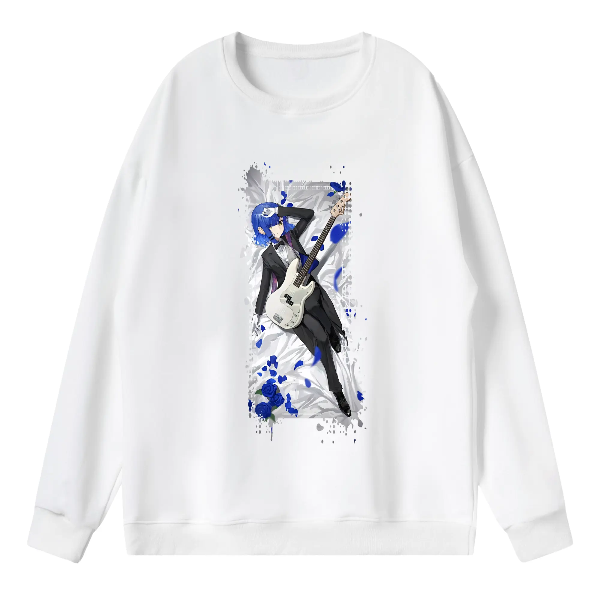 ぼっちざろっく！ グッズ,山田リョウ - 薄手 クルーネック スウェット 裏毛260g · ポリエステル 春秋向け カジュアル 男女兼用 · トレーナー デイリー スポーツ 散歩に最適