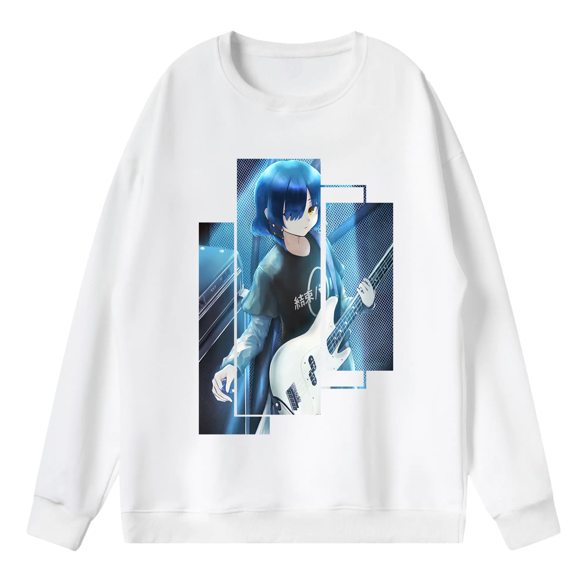 ぼっちざろっく！ グッズ,山田リョウ - 薄手 クルーネック スウェット 裏毛260g · ポリエステル 春秋向け カジュアル 男女兼用 · トレーナー デイリー スポーツ 散歩に最適