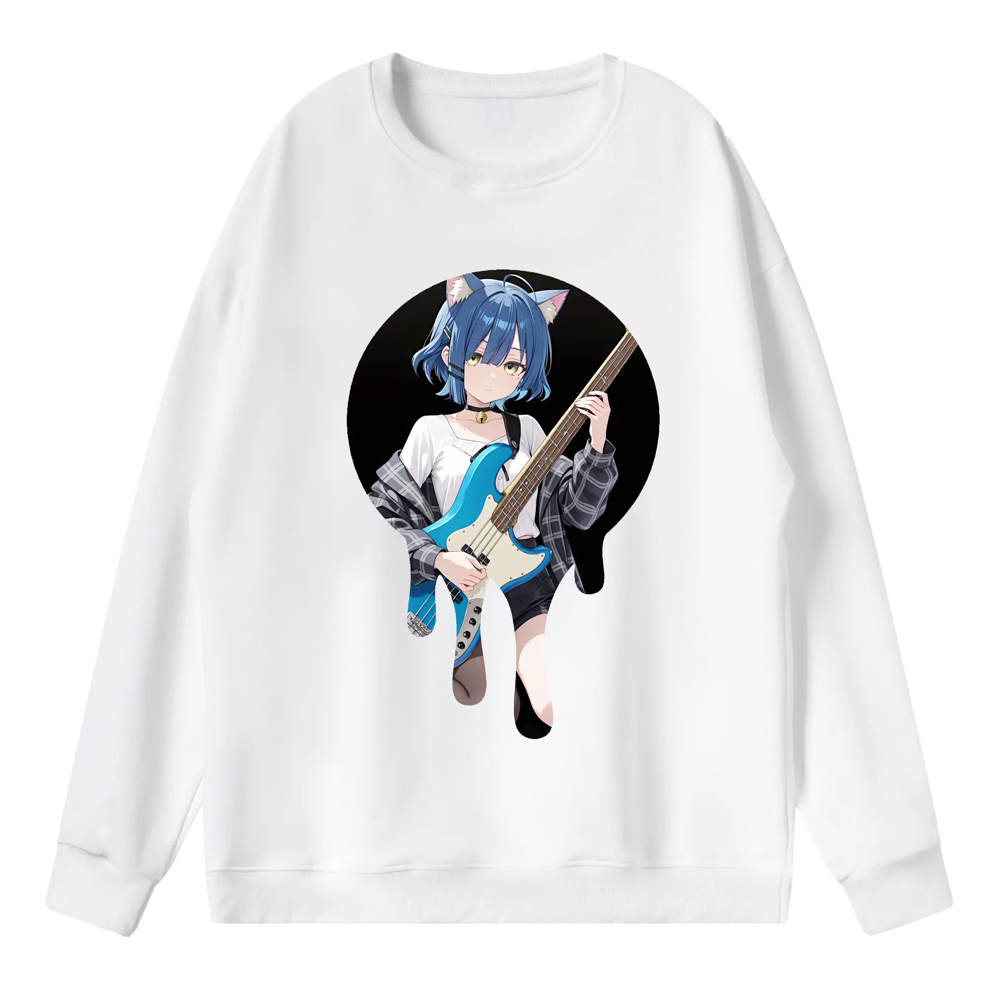 ぼっちざろっく！ グッズ,山田リョウ - 薄手 クルーネック スウェット 裏毛260g · ポリエステル 春秋向け カジュアル 男女兼用 · トレーナー デイリー スポーツ 散歩に最適