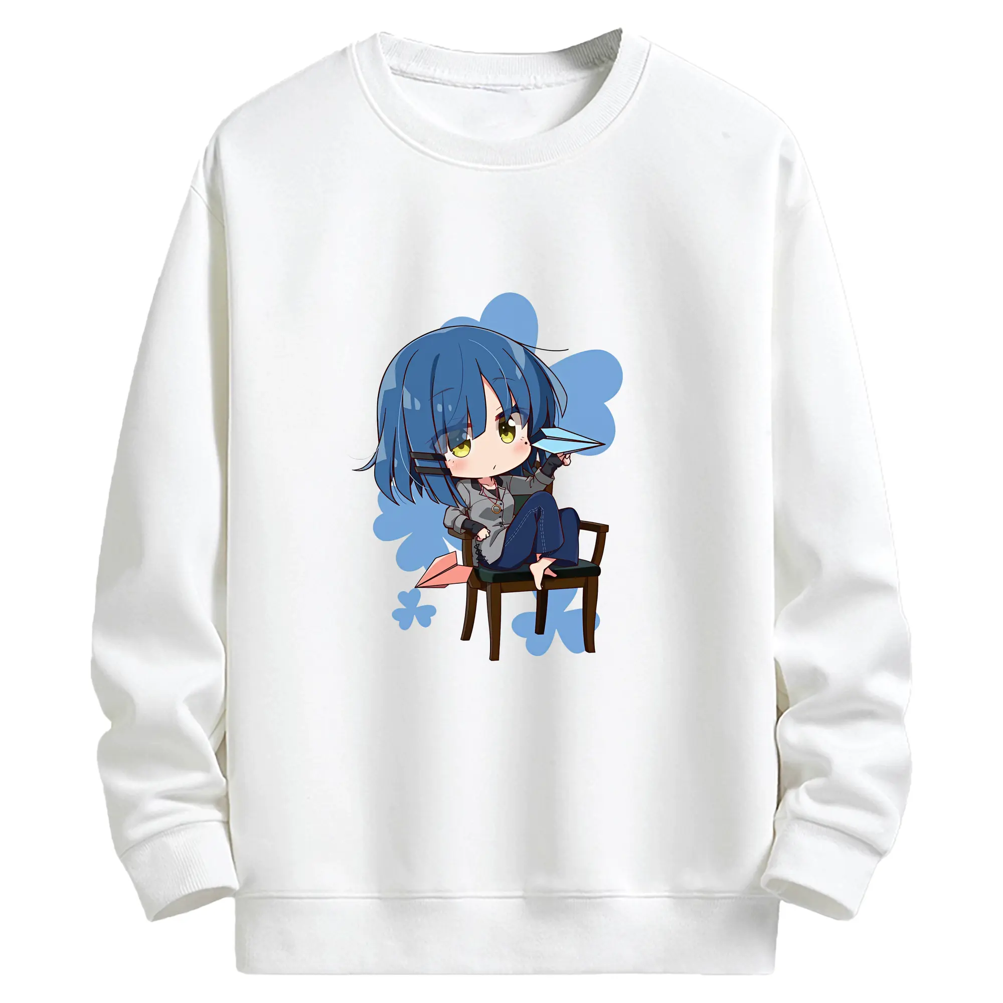 ぼっちざろっく！ グッズ,山田リョウ - キッズ クルーネックスウェットシャツ ・ フロントプリント ・ 綿80％ ポリエステル20％ ・ 快適 通学 スポーツ 日常使い お散歩用