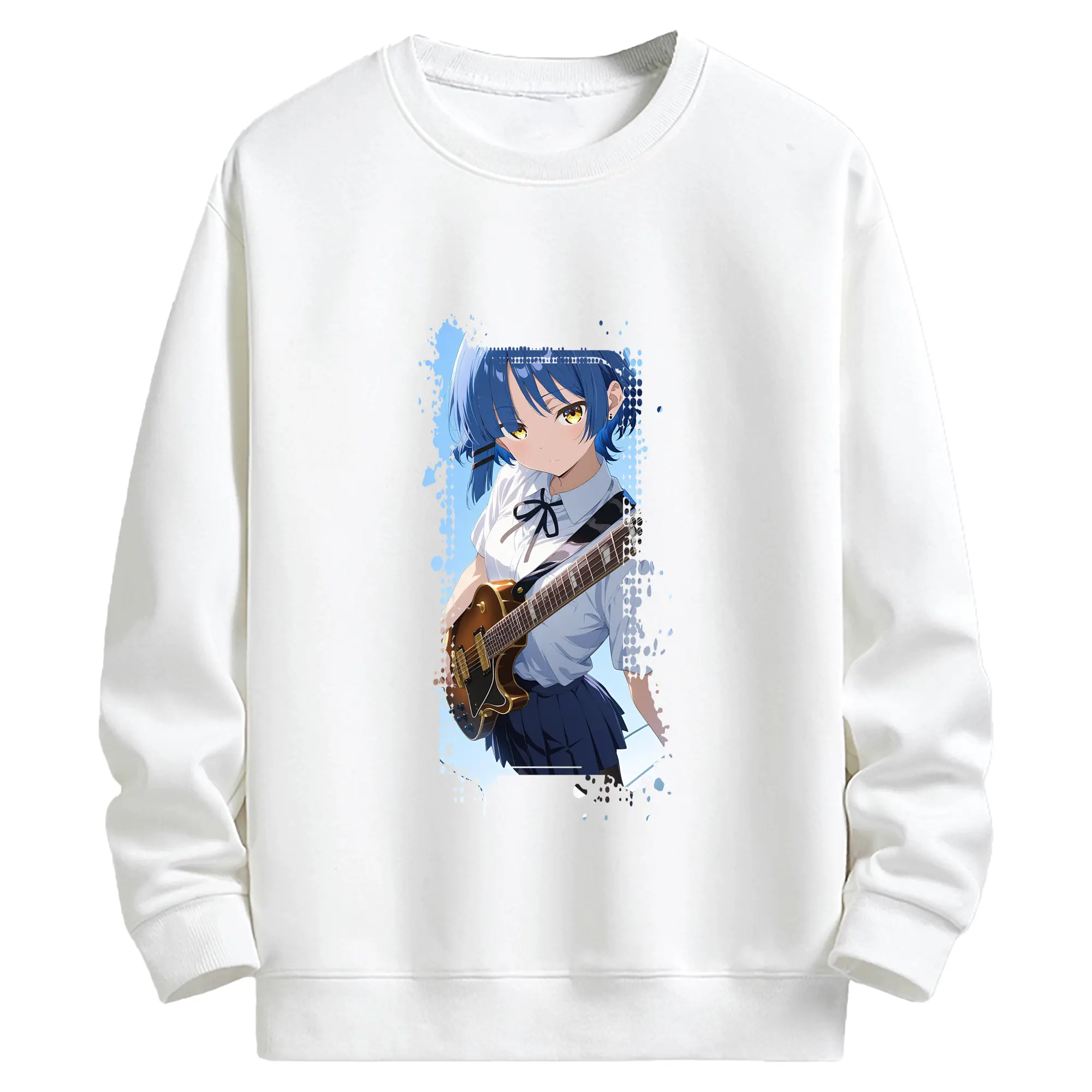 ぼっちざろっく！ グッズ,山田リョウ - キッズ クルーネックスウェットシャツ ・ フロントプリント ・ 綿80％ ポリエステル20％ ・ 快適 通学 スポーツ 日常使い お散歩用