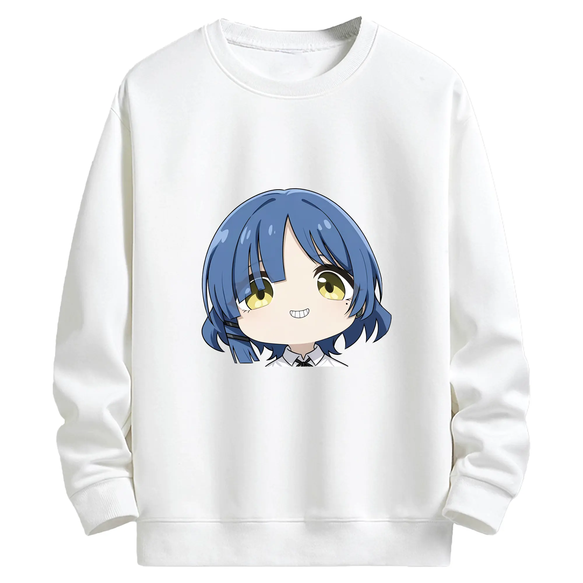 ぼっちざろっく！ グッズ,山田リョウ - キッズ クルーネックスウェットシャツ ・ フロントプリント ・ 綿80％ ポリエステル20％ ・ 快適 通学 スポーツ 日常使い お散歩用