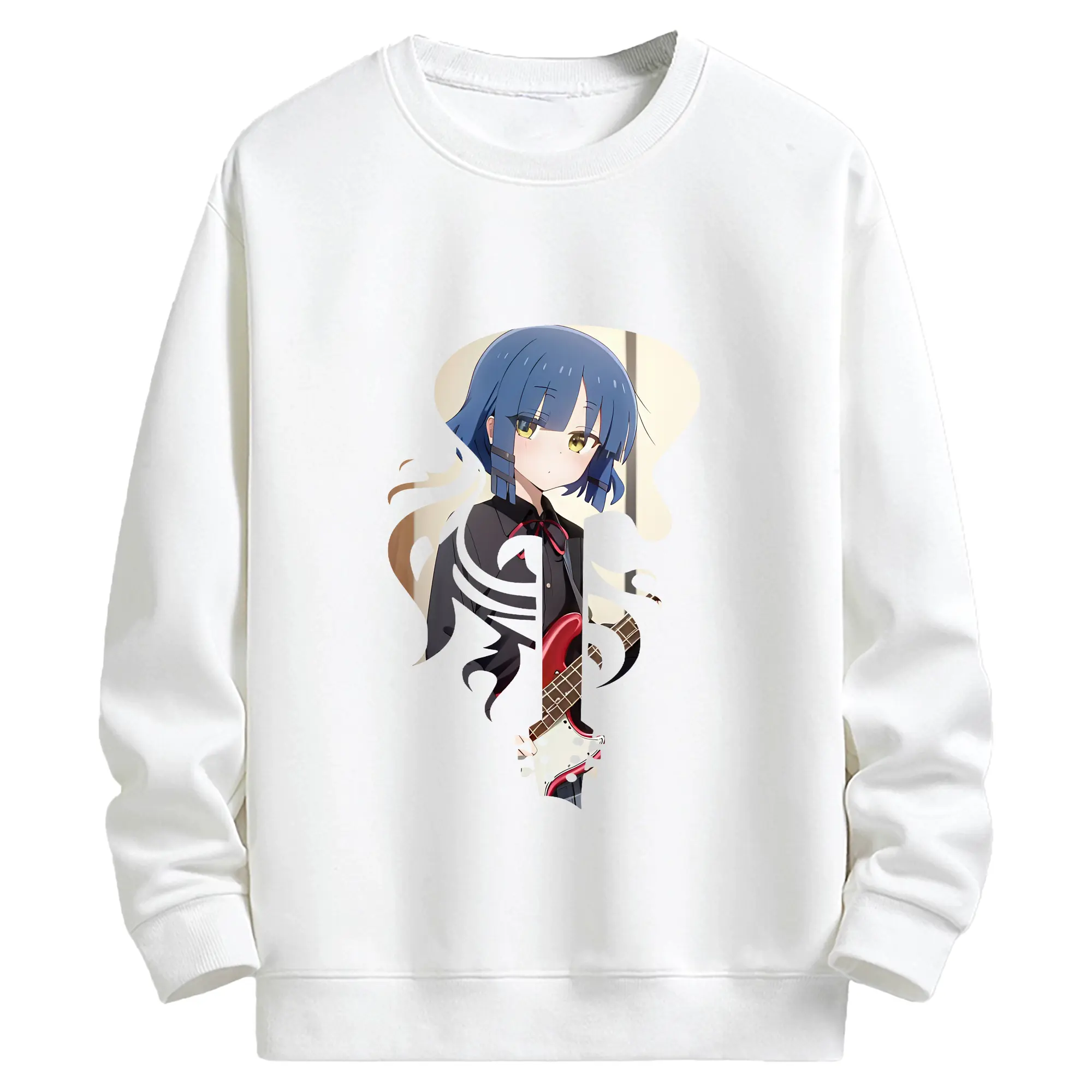 ぼっちざろっく！ グッズ,山田リョウ - キッズ クルーネックスウェットシャツ ・ フロントプリント ・ 綿80％ ポリエステル20％ ・ 快適 通学 スポーツ 日常使い お散歩用