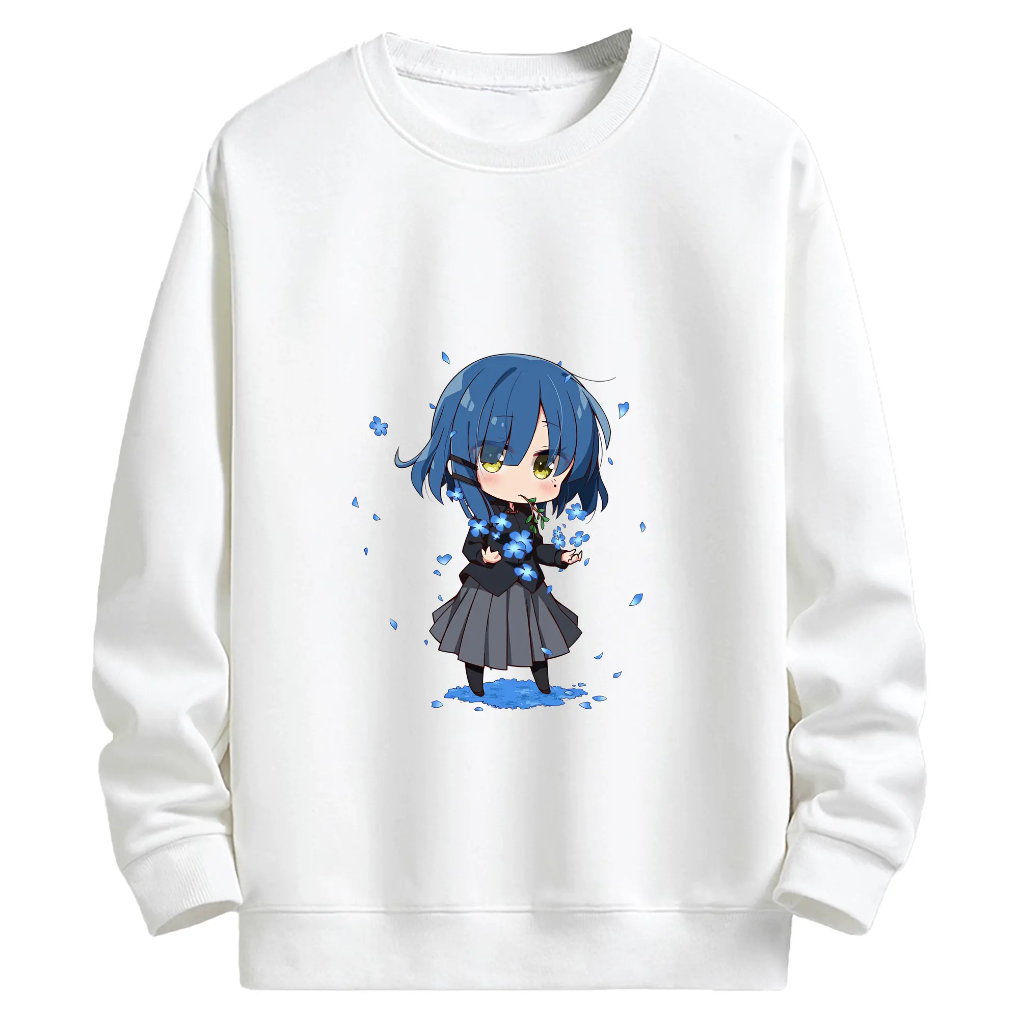 ぼっちざろっく！ グッズ,山田リョウ - キッズ クルーネックスウェットシャツ ・ フロントプリント ・ 綿80％ ポリエステル20％ ・ 快適 通学 スポーツ 日常使い お散歩用