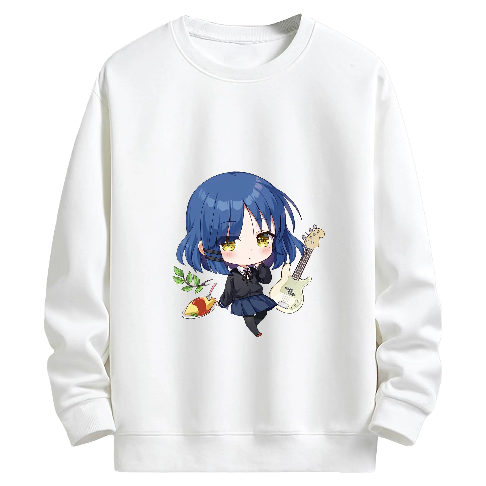 ぼっちざろっく！ グッズ,山田リョウ - キッズ クルーネックスウェットシャツ ・ フロントプリント ・ 綿80％ ポリエステル20％ ・ 快適 通学 スポーツ 日常使い お散歩用