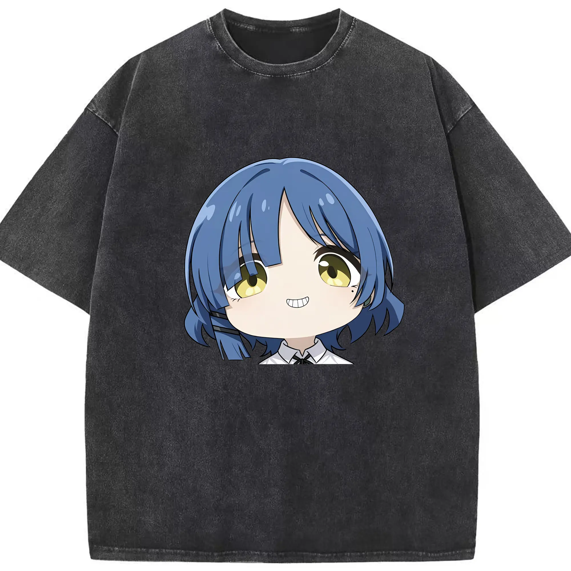 ぼっちざろっく！ グッズ,山田リョウ - 綿100％ ヴィンテージ風 半袖Tシャツ ・ フロントプリント ・ 柔らか肌触り ・ 通気性 快適 ・ スポーツ カジュアル 外出用