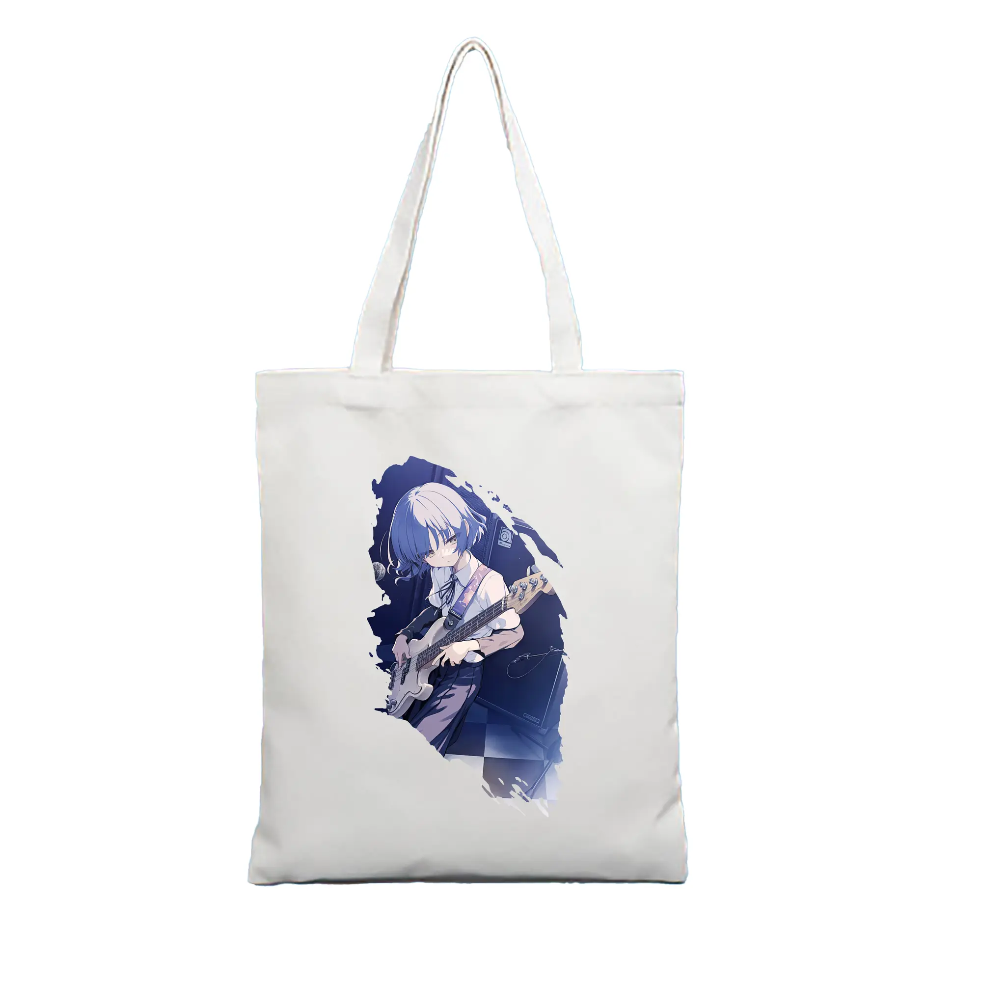 ぼっちざろっく！ グッズ,山田リョウ - 縦型キャンバス手提げバッグ（トートバッグ） ・ キャンバス素材 ・ ショッピング用 ・ 軽量 丈夫 お手入れ簡単