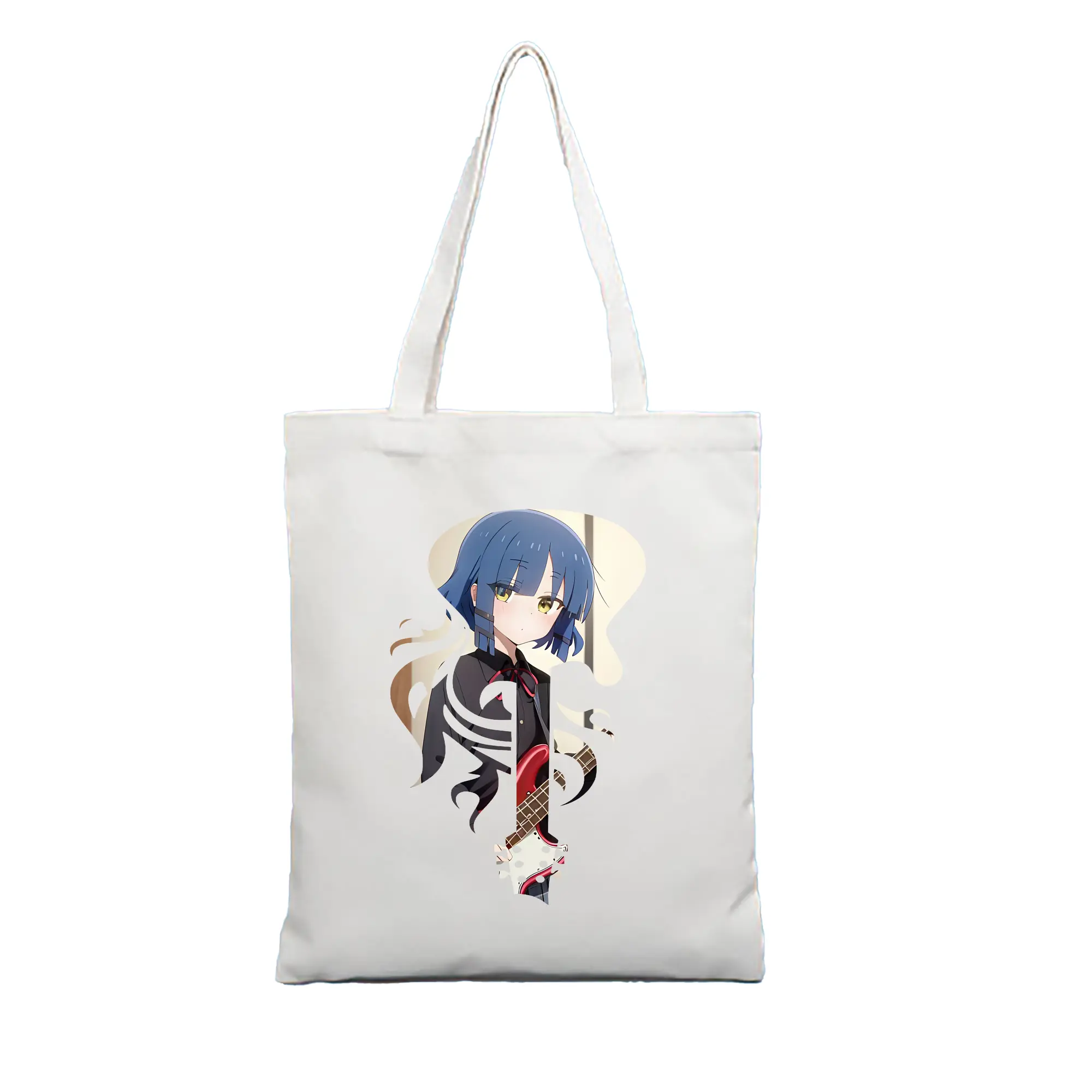 ぼっちざろっく！ グッズ,山田リョウ - 縦型キャンバス手提げバッグ（トートバッグ） ・ キャンバス素材 ・ ショッピング用 ・ 軽量 丈夫 お手入れ簡単