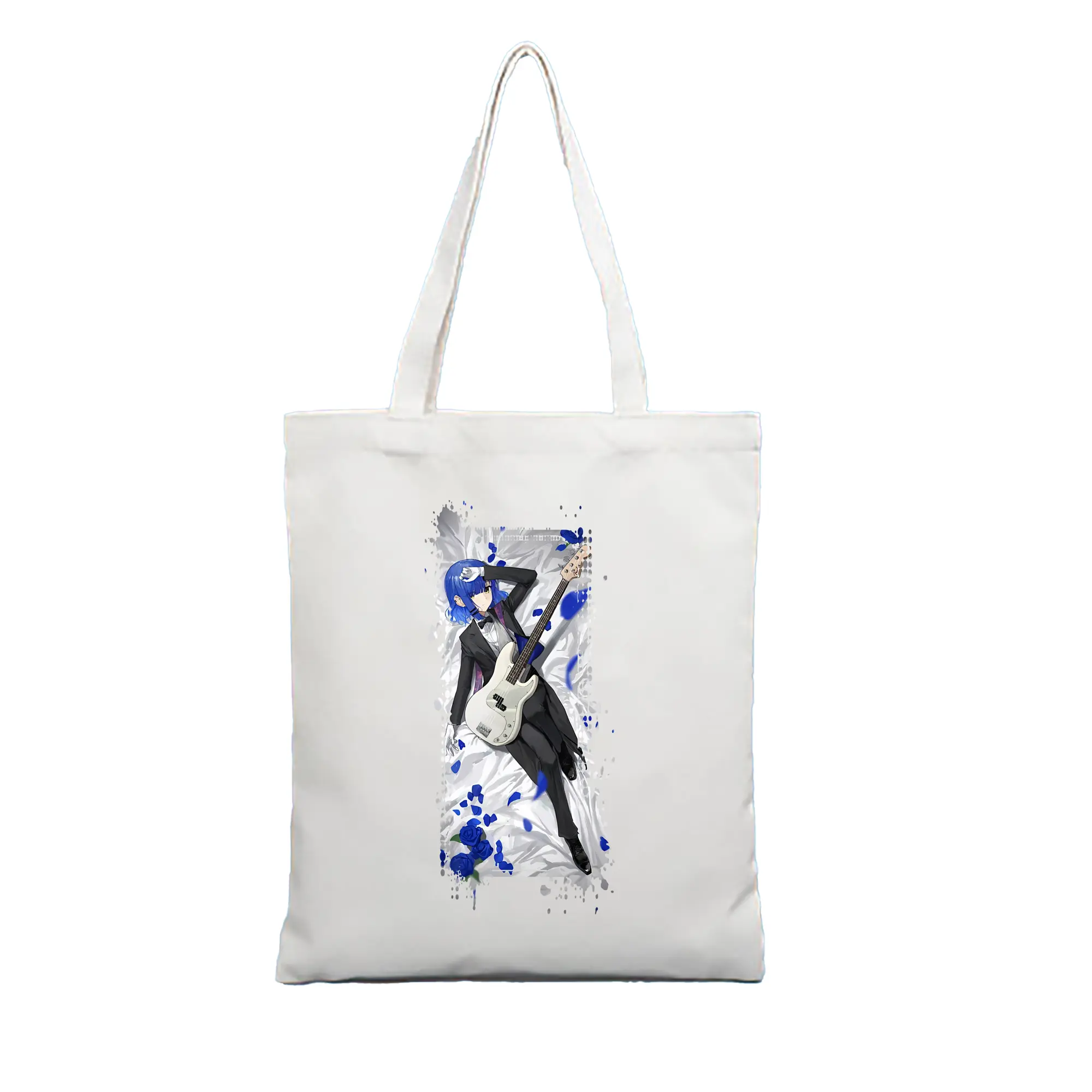 ぼっちざろっく！ グッズ,山田リョウ - 縦型キャンバス手提げバッグ（トートバッグ） ・ キャンバス素材 ・ ショッピング用 ・ 軽量 丈夫 お手入れ簡単