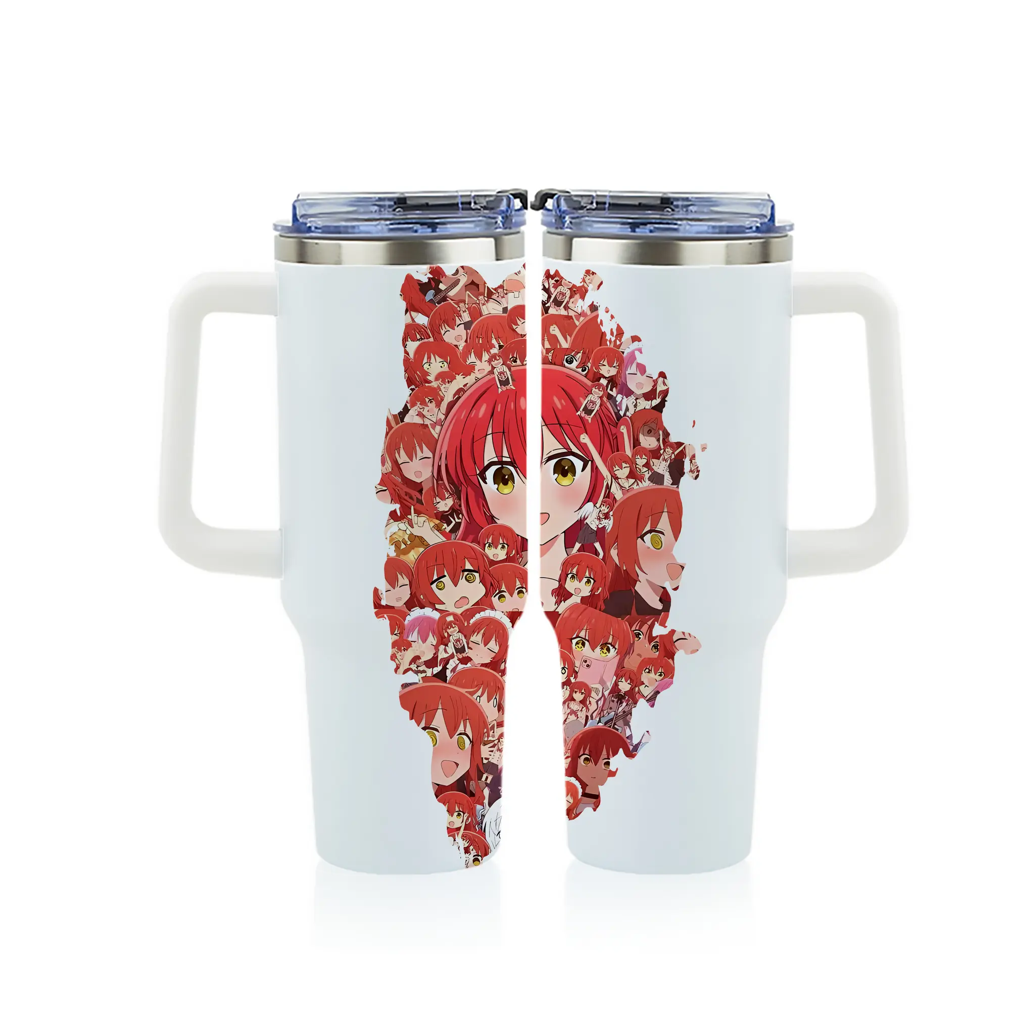 ぼっちざろっく！ グッズ,喜多郁代 - 1200mL フルプリント車用タンブラー ・ 304ステンレス 内側 ・ 201ステンレス 外側 ・ 保温 保冷 ・ 通勤 ドライブ アウトドア用