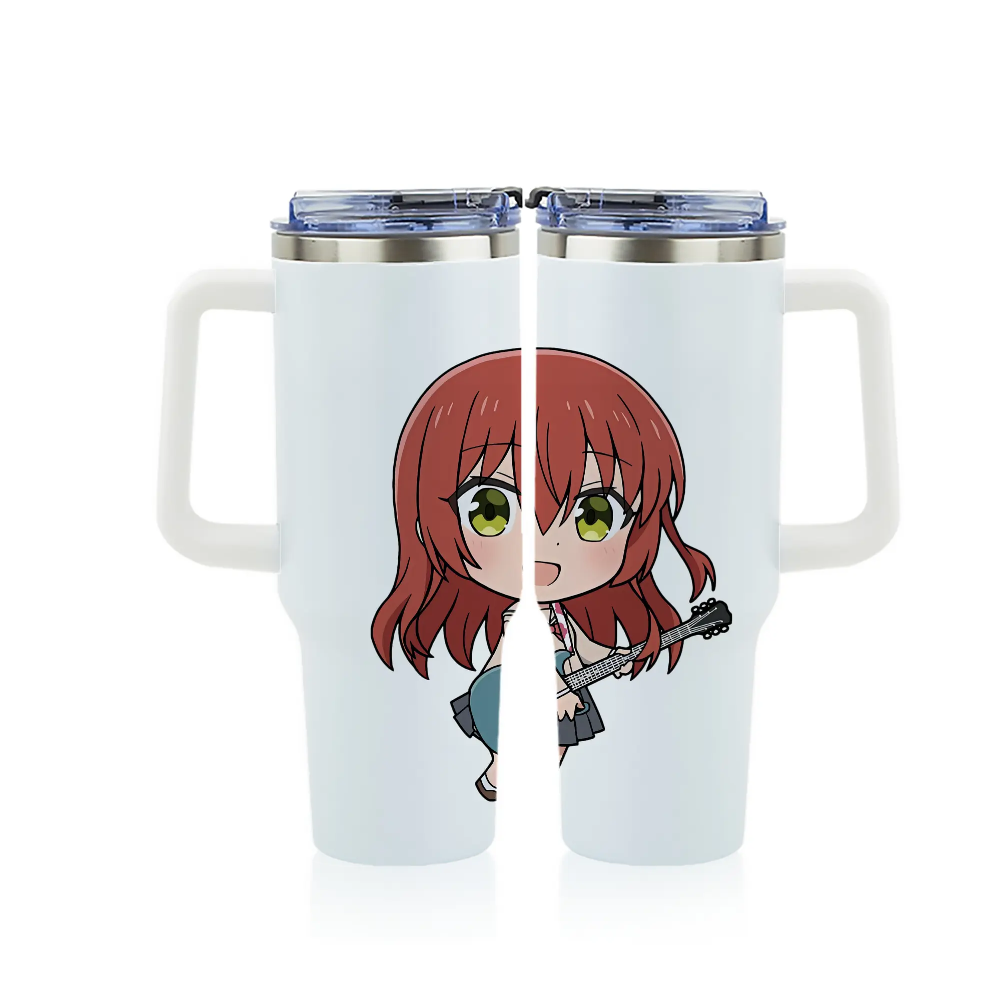 ぼっちざろっく！ グッズ,喜多郁代 - 1200mL フルプリント車用タンブラー ・ 304ステンレス 内側 ・ 201ステンレス 外側 ・ 保温 保冷 ・ 通勤 ドライブ アウトドア用