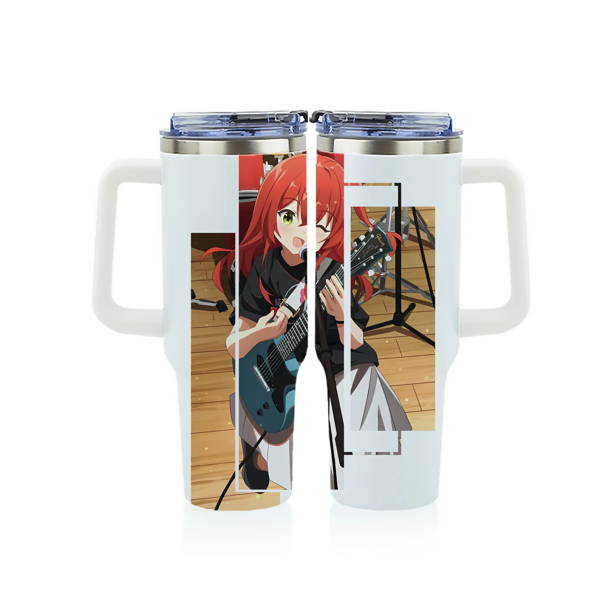 ぼっちざろっく！ グッズ,喜多郁代 - 1200mL フルプリント車用タンブラー ・ 304ステンレス 内側 ・ 201ステンレス 外側 ・ 保温 保冷 ・ 通勤 ドライブ アウトドア用