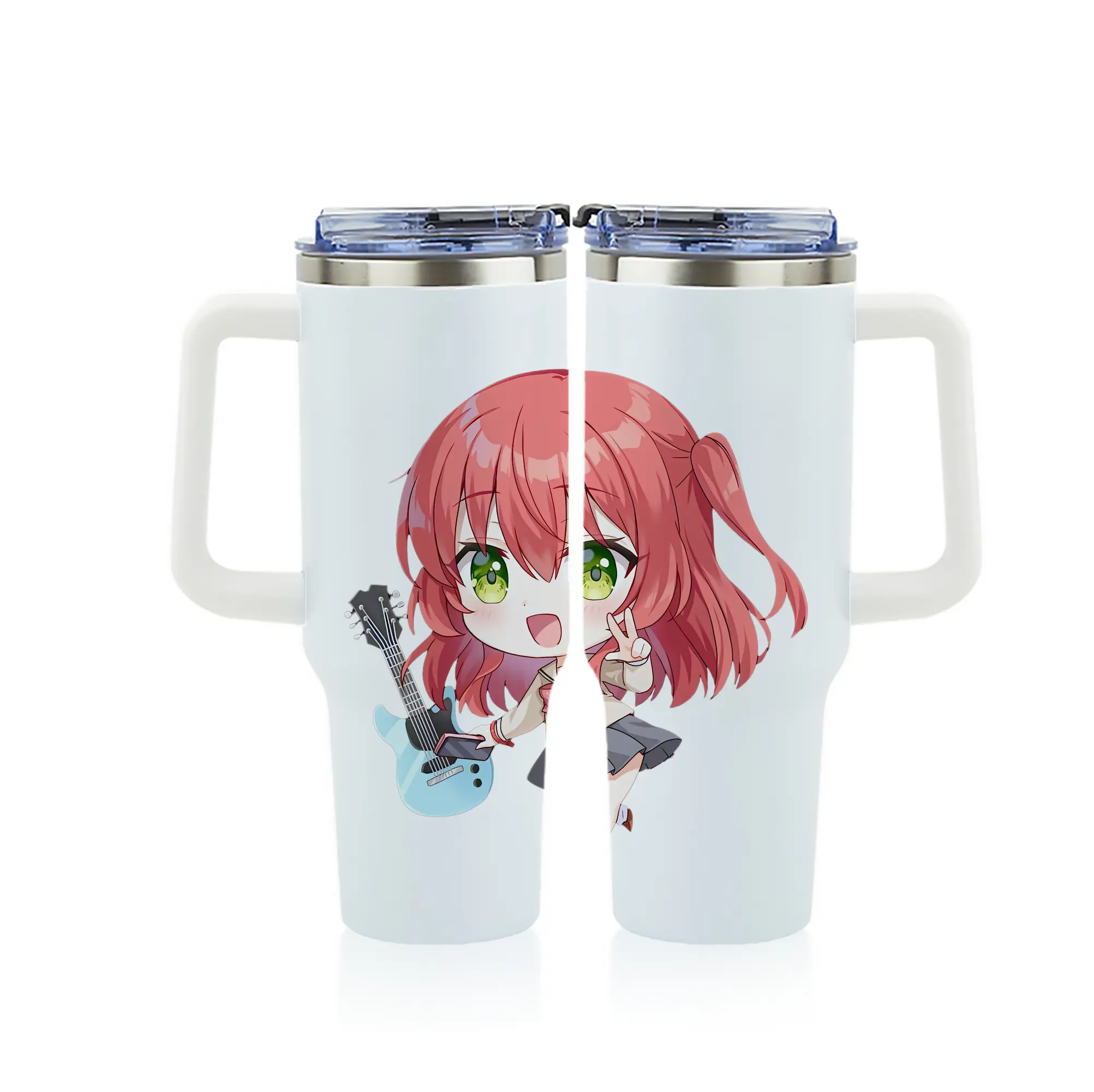 ぼっちざろっく！ グッズ,喜多郁代 - 1200mL フルプリント車用タンブラー ・ 304ステンレス 内側 ・ 201ステンレス 外側 ・ 保温 保冷 ・ 通勤 ドライブ アウトドア用