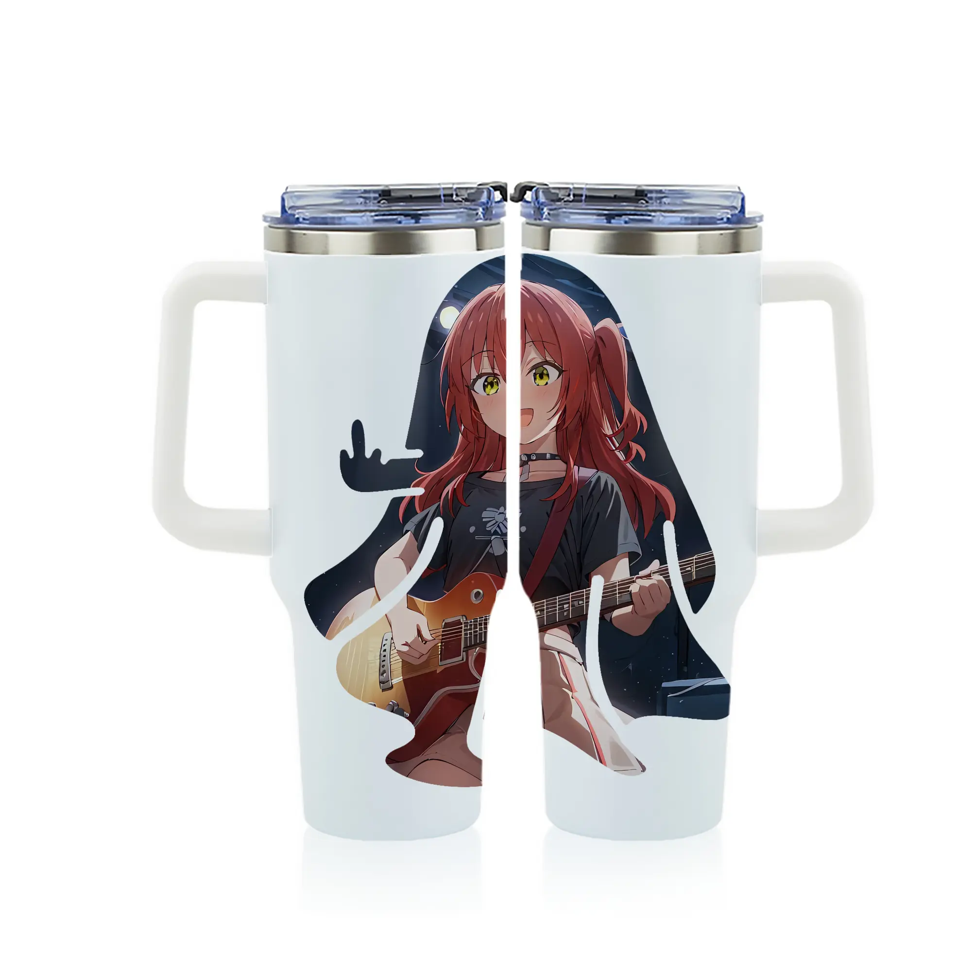 ぼっちざろっく！ グッズ,喜多郁代 - 1200mL フルプリント車用タンブラー ・ 304ステンレス 内側 ・ 201ステンレス 外側 ・ 保温 保冷 ・ 通勤 ドライブ アウトドア用