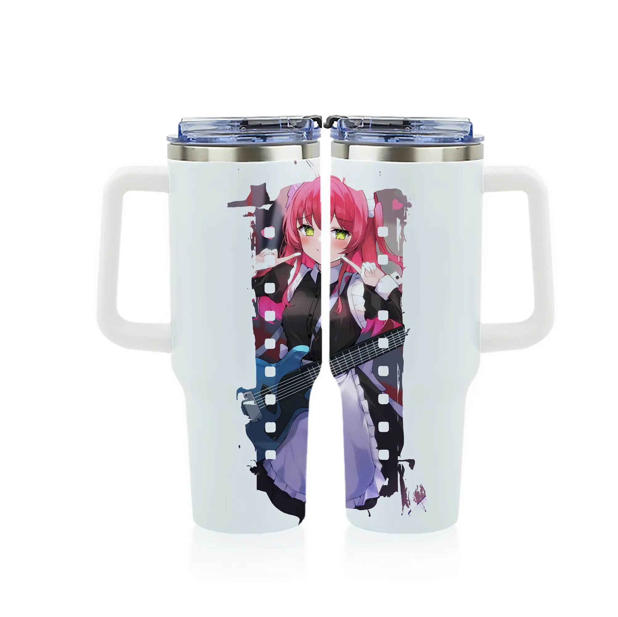 ぼっちざろっく！ グッズ,喜多郁代 - 1200mL フルプリント車用タンブラー ・ 304ステンレス 内側 ・ 201ステンレス 外側 ・ 保温 保冷 ・ 通勤 ドライブ アウトドア用