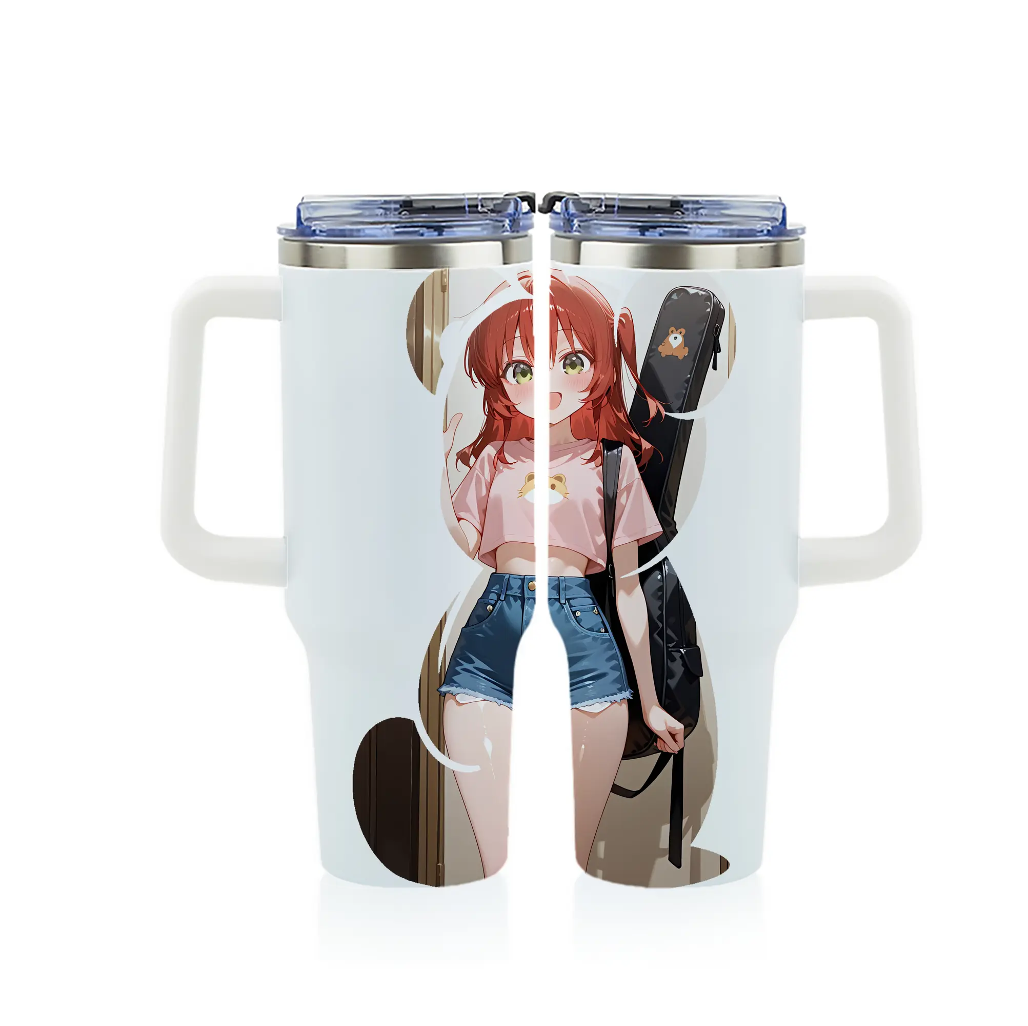 ぼっちざろっく！ グッズ,喜多郁代 - 1200mL フルプリント車用タンブラー ・ 304ステンレス 内側 ・ 201ステンレス 外側 ・ 保温 保冷 ・ 通勤 ドライブ アウトドア用