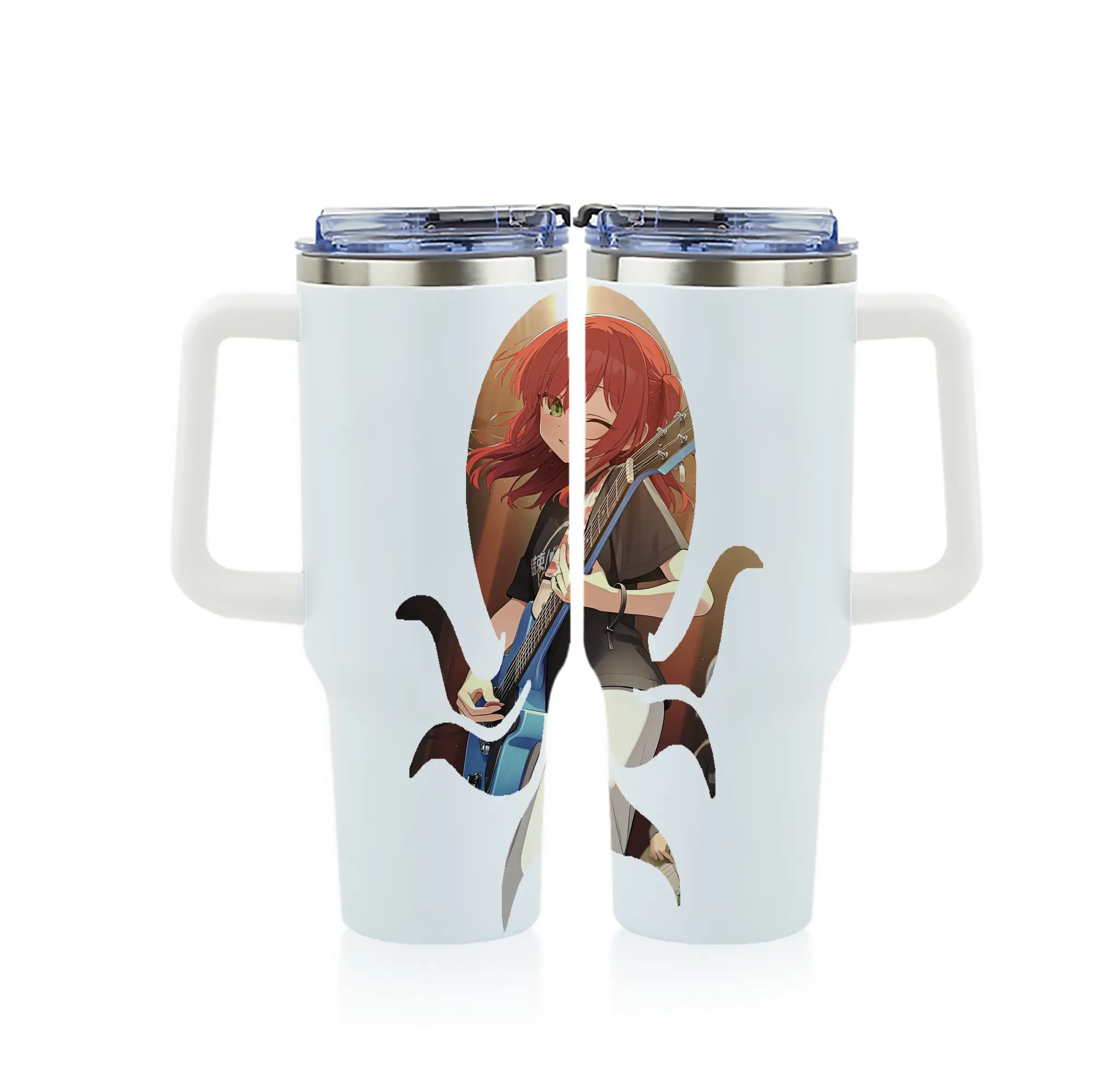 ぼっちざろっく！ グッズ,喜多郁代 - 1200mL フルプリント車用タンブラー ・ 304ステンレス 内側 ・ 201ステンレス 外側 ・ 保温 保冷 ・ 通勤 ドライブ アウトドア用