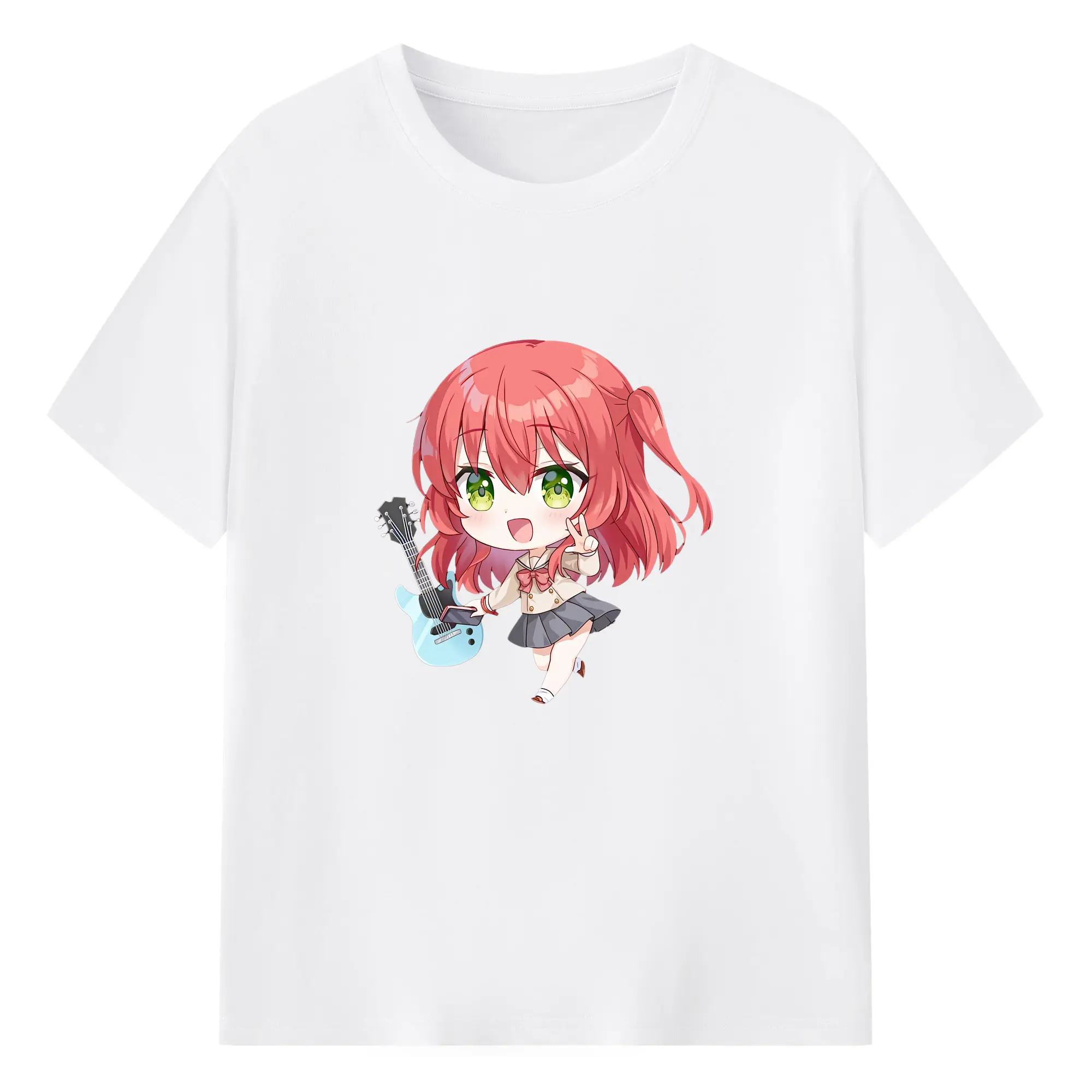 ぼっちざろっく！ グッズ,喜多郁代 - 綿100％ 半袖Tシャツ ・ フロントプリント ・ 快適 通気性 ・ 日常使い 散歩 スポーツ用