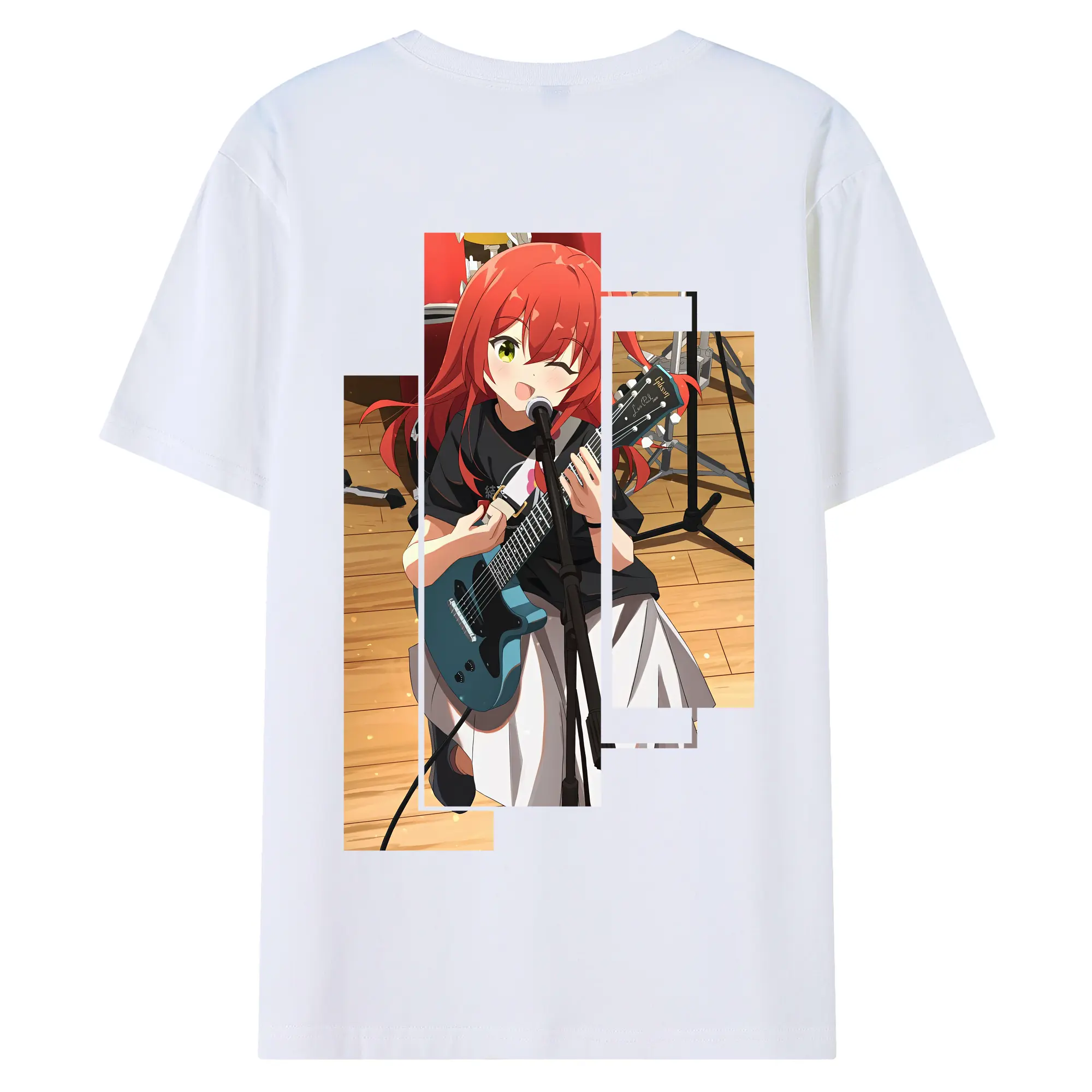 ぼっちざろっく！ グッズ,喜多郁代 - 綿100％ 半袖Tシャツ ・ バックプリント ・ 快適 通気性 ・ 日常使い 散歩 スポーツ用