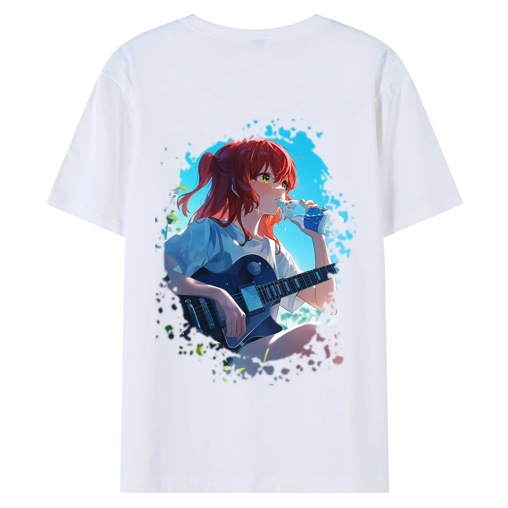 ぼっちざろっく！ グッズ,喜多郁代 - 綿100％ 半袖Tシャツ ・ バックプリント ・ 快適 通気性 ・ 日常使い 散歩 スポーツ用