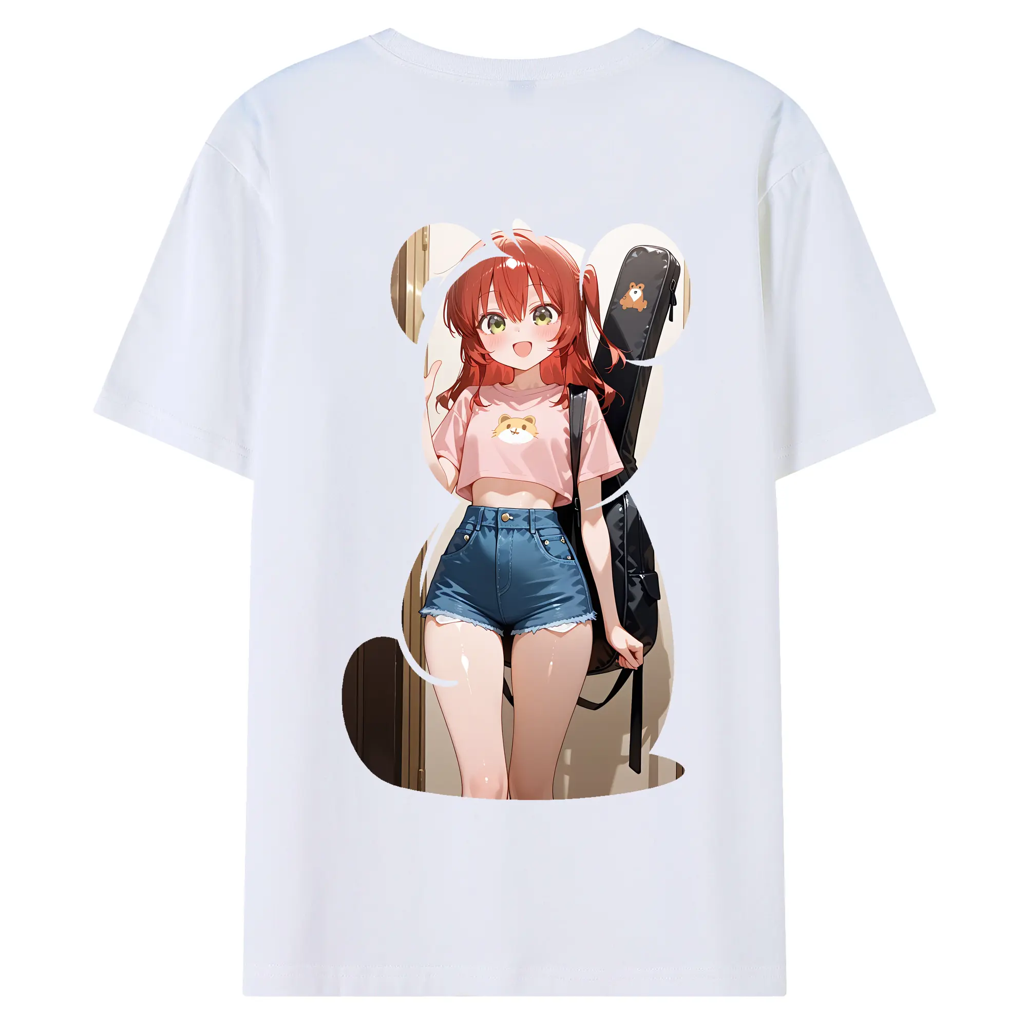 ぼっちざろっく！ グッズ,喜多郁代 - 綿100％ 半袖Tシャツ ・ バックプリント ・ 快適 通気性 ・ 日常使い 散歩 スポーツ用