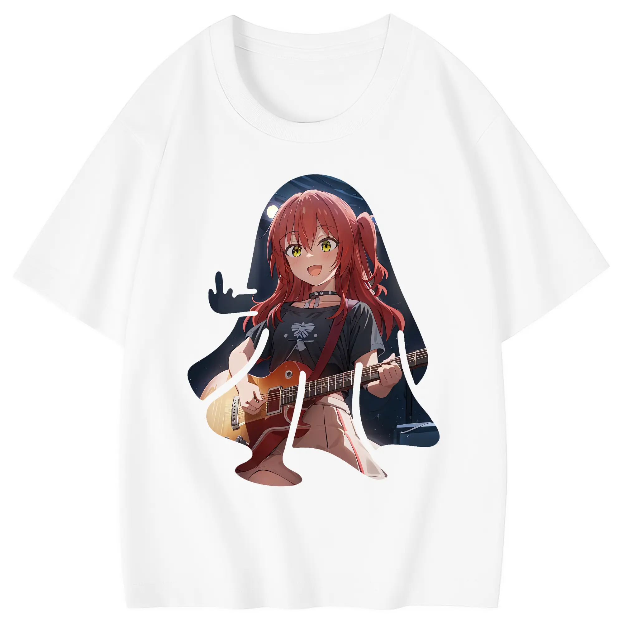 ぼっちざろっく！ グッズ,喜多郁代 - 綿100％ キッズTシャツ ・ フロントプリント ・ 快適 通気性 ・ スポーツ カジュアル 散歩用