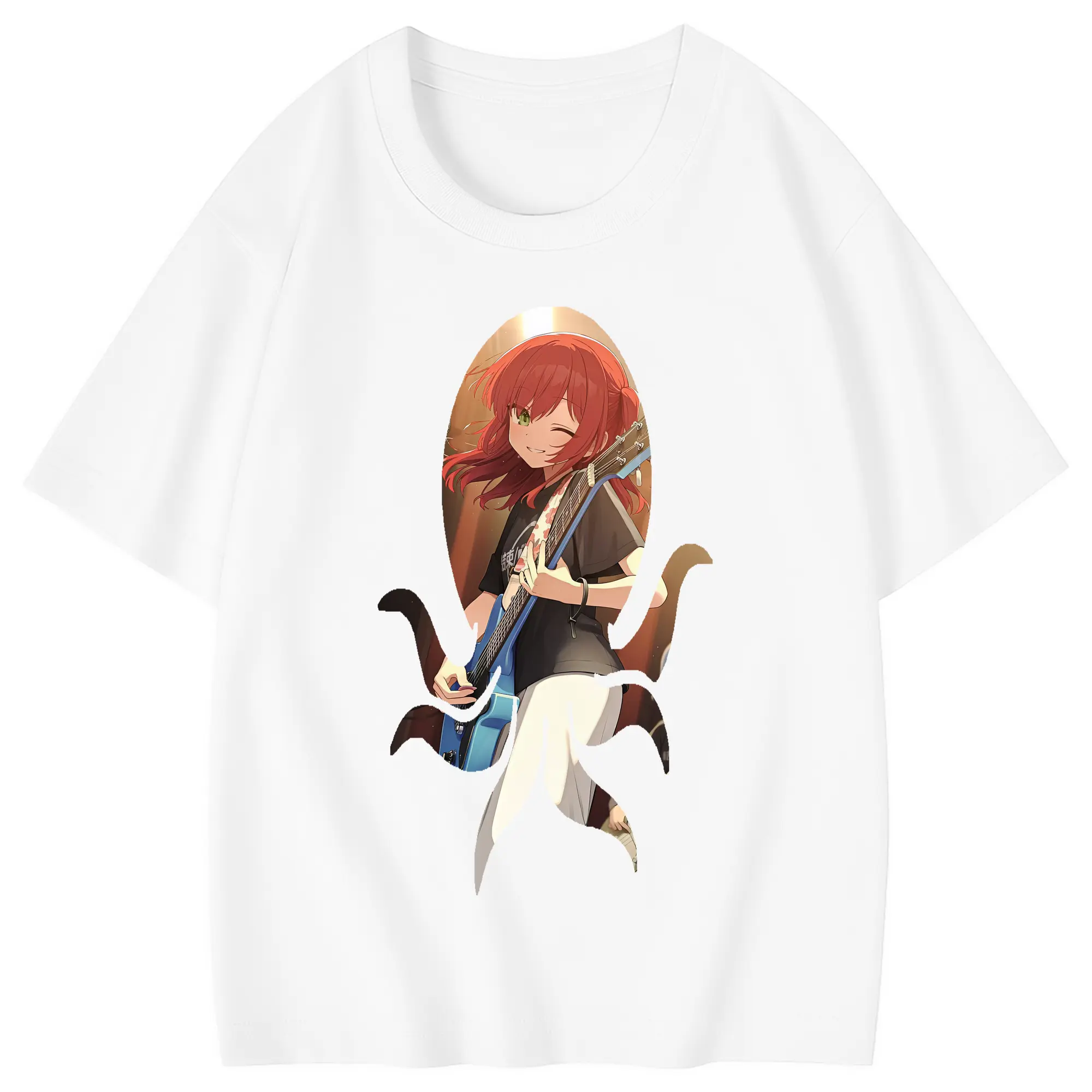 ぼっちざろっく！ グッズ,喜多郁代 - 綿100％ キッズTシャツ ・ フロントプリント ・ 快適 通気性 ・ スポーツ カジュアル 散歩用