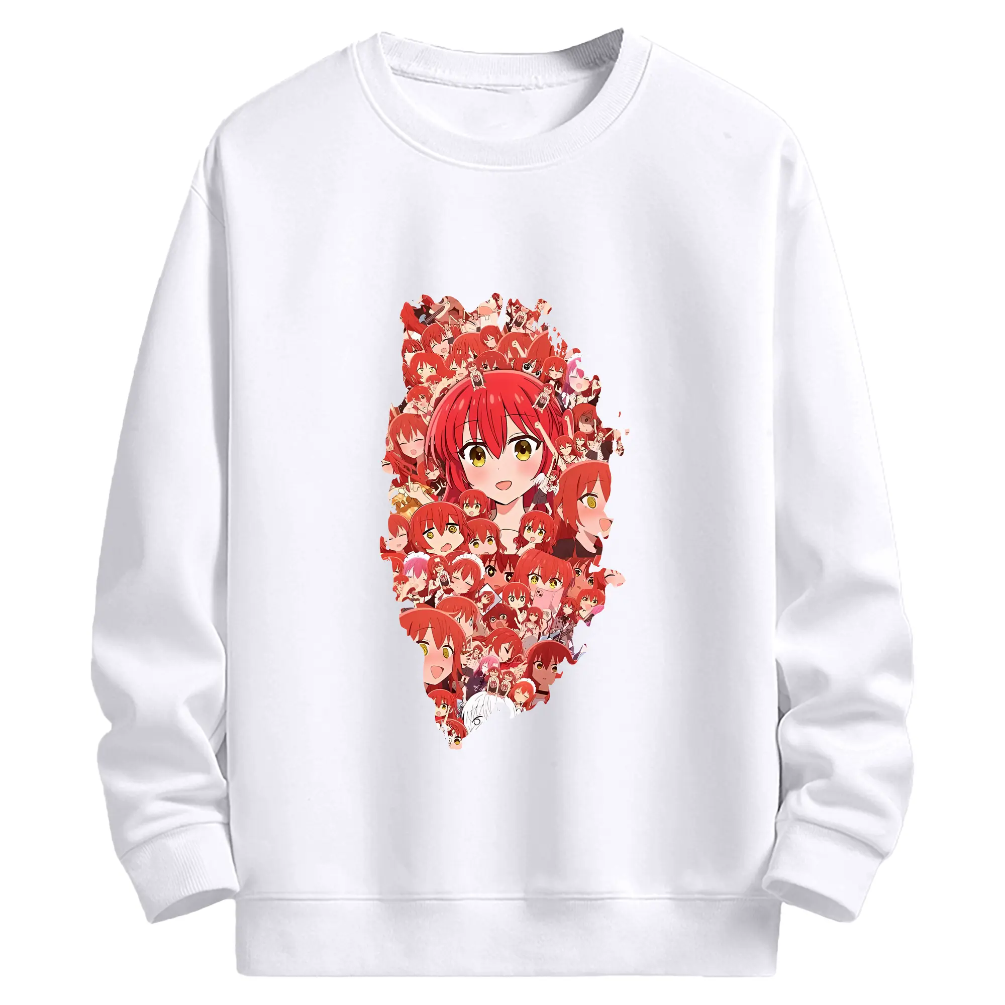 ぼっちざろっく！ グッズ,喜多郁代 - 高品質 クルーネック スウェット ・ コットン59％ ポリエステル41％ ・ ユニセックス 長袖 トレーナー ・ カジュアル デイリー スポーツ 散歩用