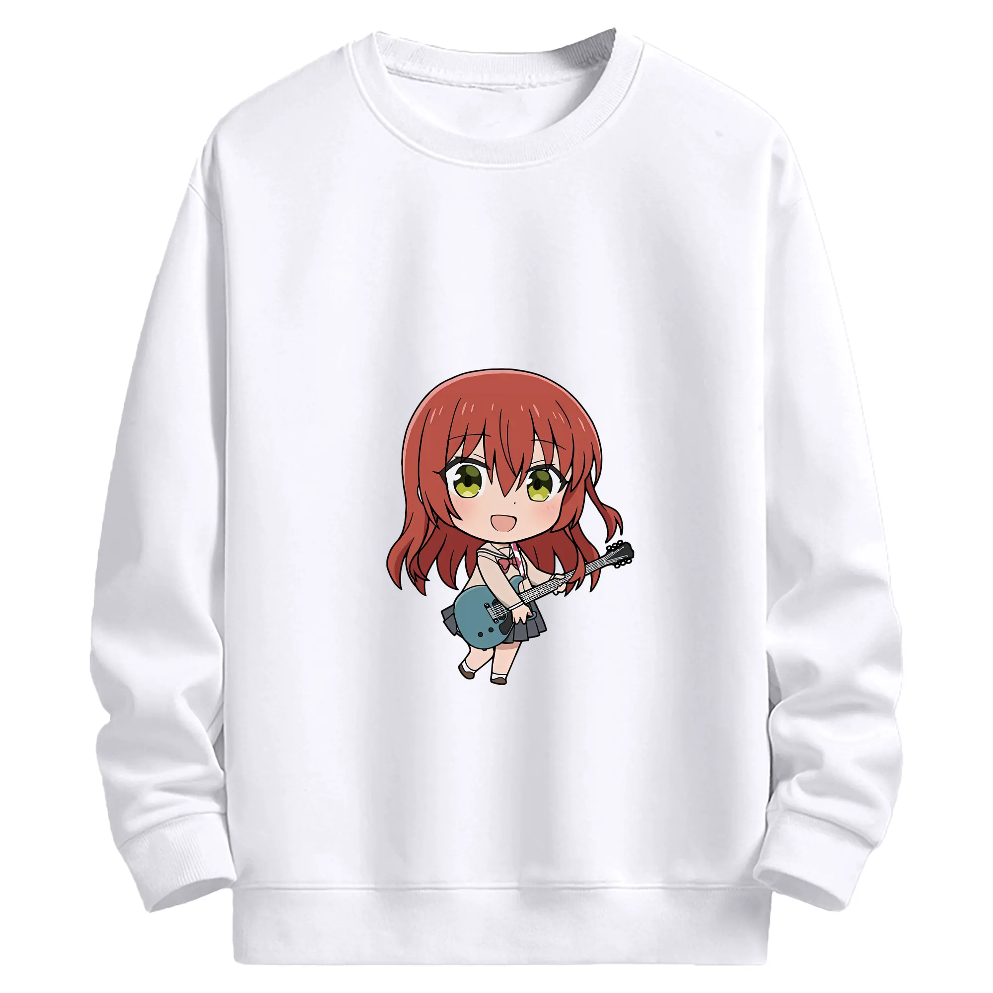 ぼっちざろっく！ グッズ,喜多郁代 - 高品質 クルーネック スウェット ・ コットン59％ ポリエステル41％ ・ ユニセックス 長袖 トレーナー ・ カジュアル デイリー スポーツ 散歩用