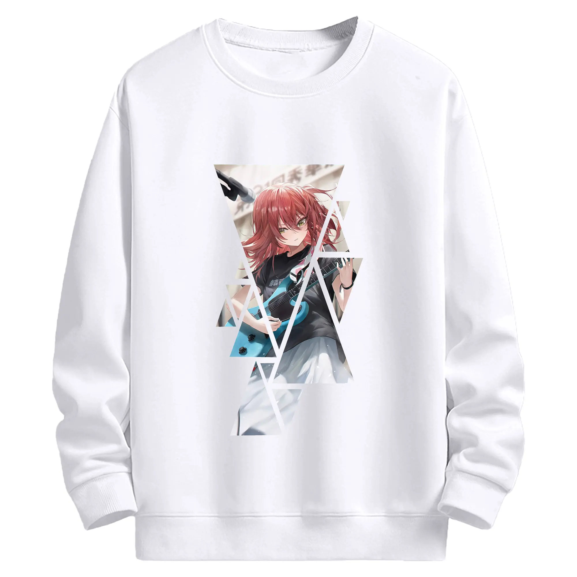 ぼっちざろっく！ グッズ,喜多郁代 - 高品質 クルーネック スウェット ・ コットン59％ ポリエステル41％ ・ ユニセックス 長袖 トレーナー ・ カジュアル デイリー スポーツ 散歩用