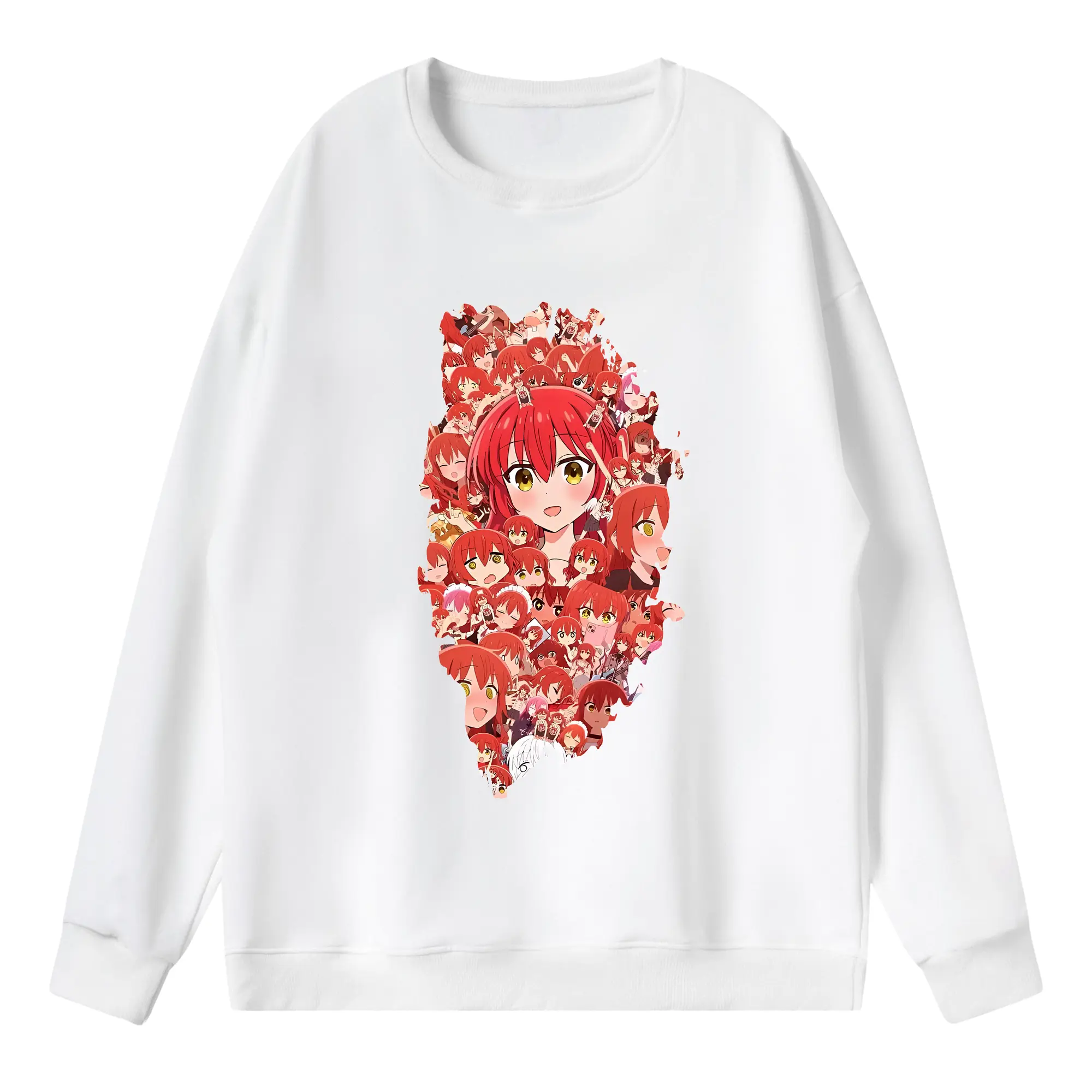 ぼっちざろっく！ グッズ,喜多郁代 - 薄手 クルーネック スウェット 裏毛260g · ポリエステル 春秋向け カジュアル 男女兼用 · トレーナー デイリー スポーツ 散歩に最適