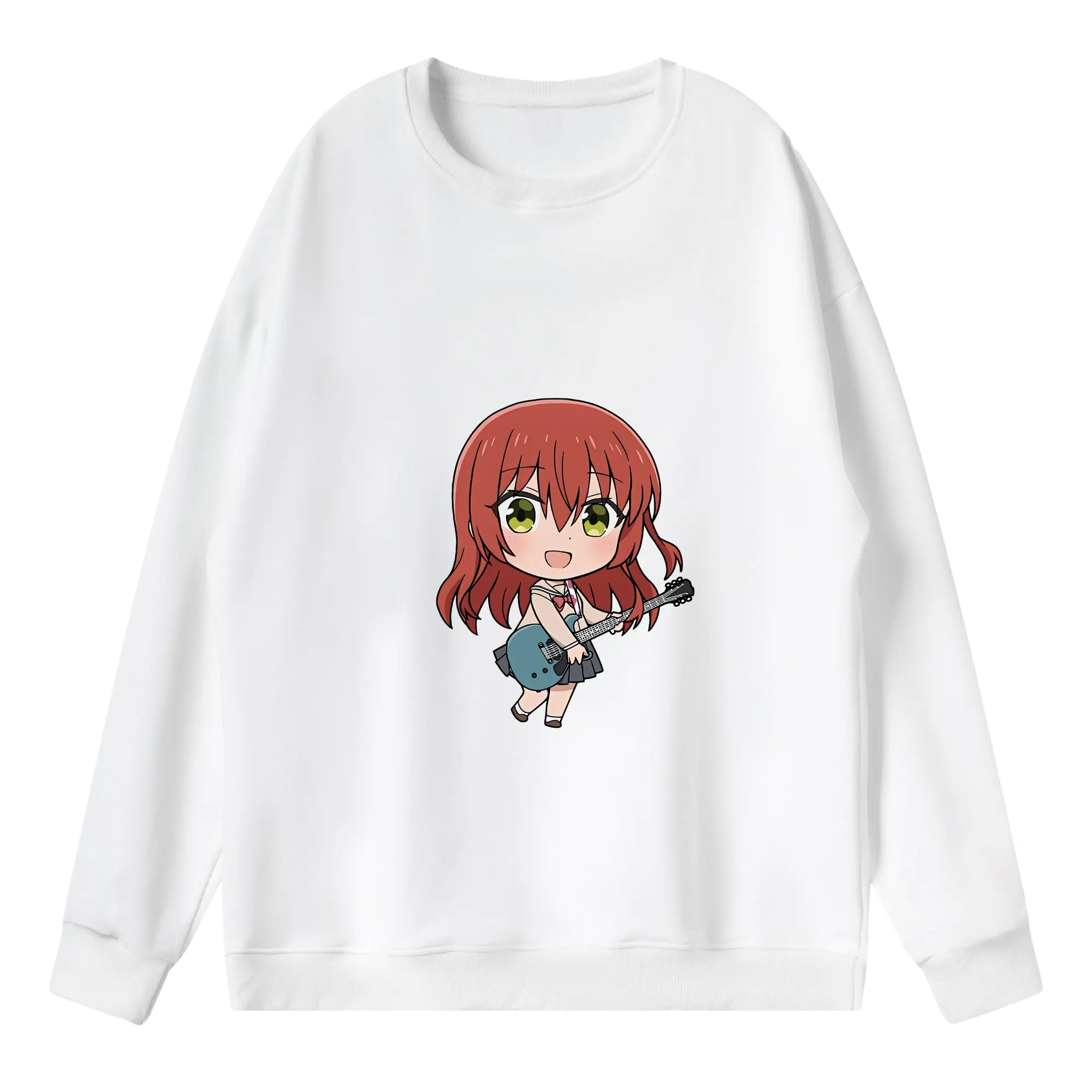 ぼっちざろっく！ グッズ,喜多郁代 - 薄手 クルーネック スウェット 裏毛260g · ポリエステル 春秋向け カジュアル 男女兼用 · トレーナー デイリー スポーツ 散歩に最適