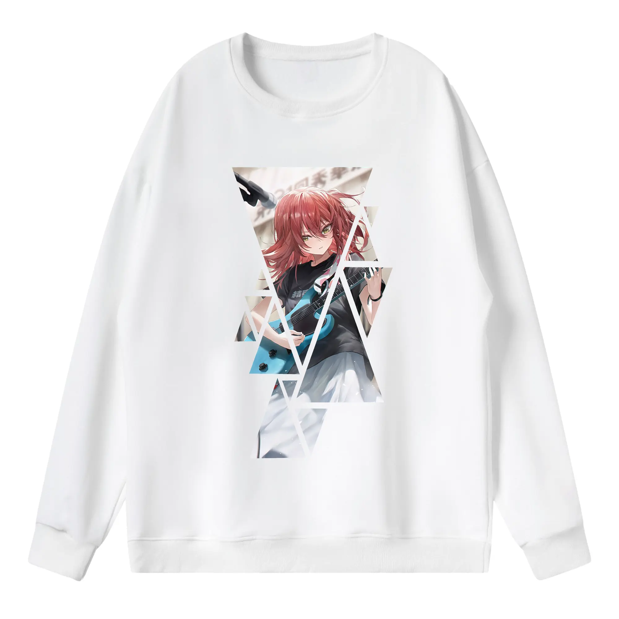 ぼっちざろっく！ グッズ,喜多郁代 - 薄手 クルーネック スウェット 裏毛260g · ポリエステル 春秋向け カジュアル 男女兼用 · トレーナー デイリー スポーツ 散歩に最適