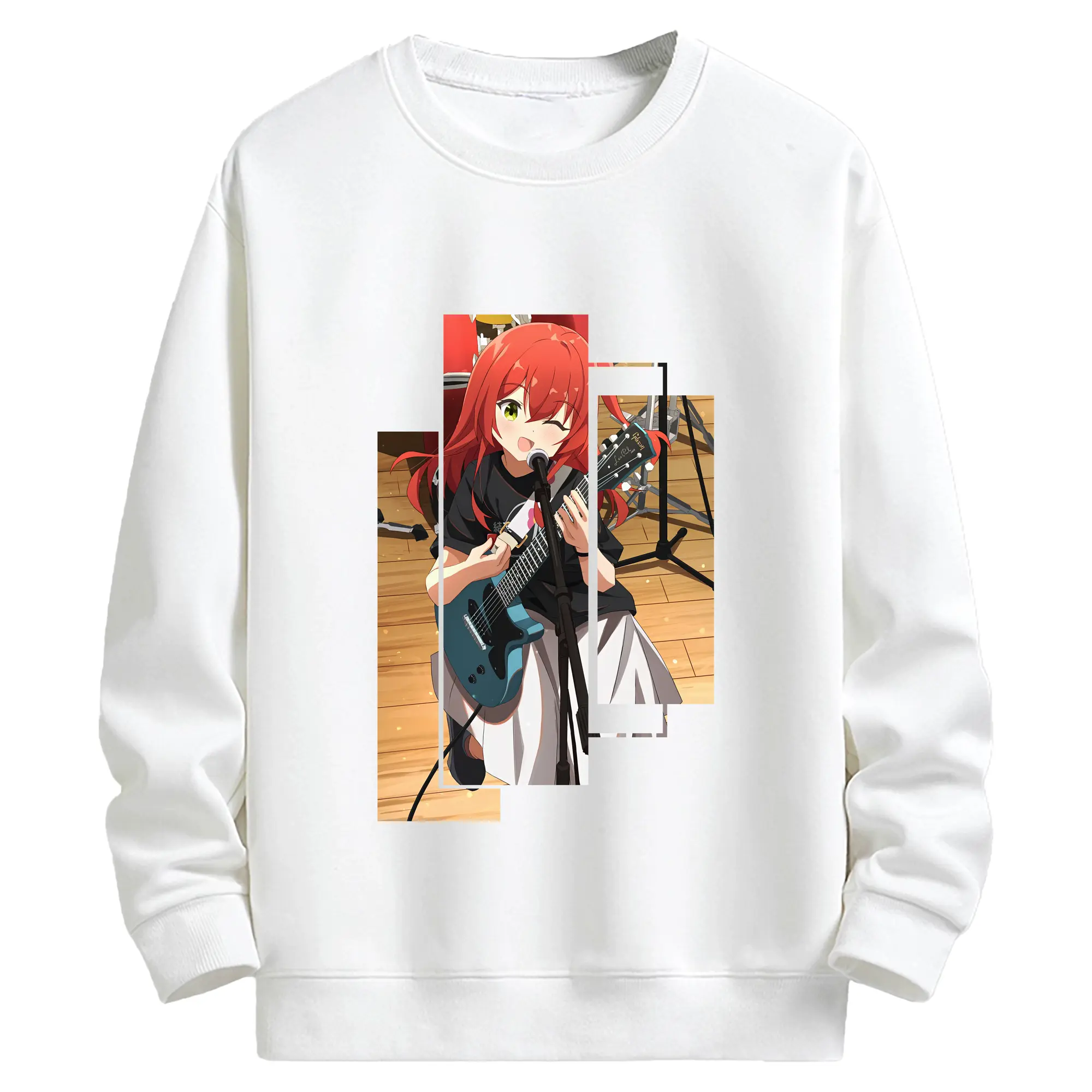 ぼっちざろっく！ グッズ,喜多郁代 - キッズ クルーネックスウェットシャツ ・ フロントプリント ・ 綿80％ ポリエステル20％ ・ 快適 通学 スポーツ 日常使い お散歩用