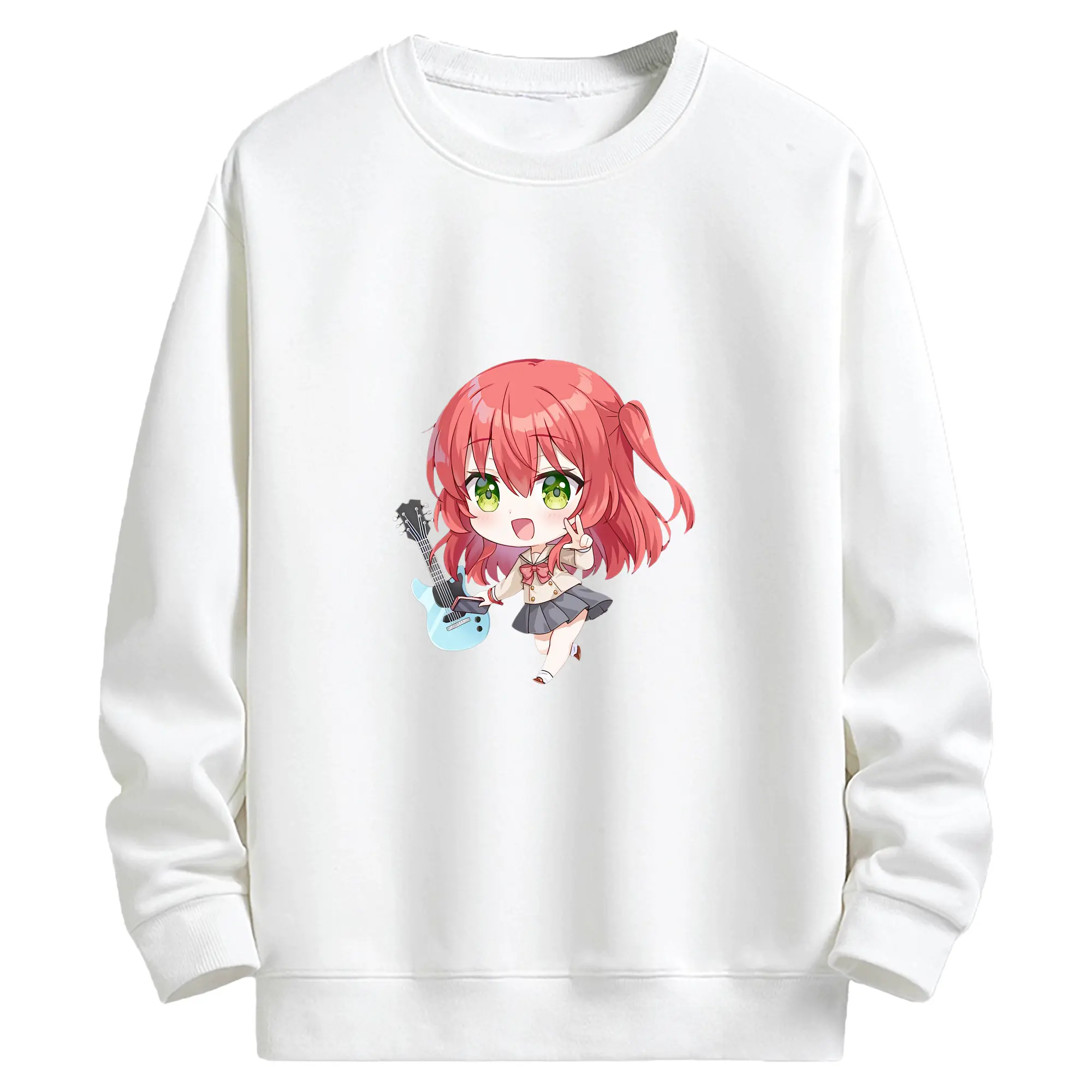 ぼっちざろっく！ グッズ,喜多郁代 - キッズ クルーネックスウェットシャツ ・ フロントプリント ・ 綿80％ ポリエステル20％ ・ 快適 通学 スポーツ 日常使い お散歩用