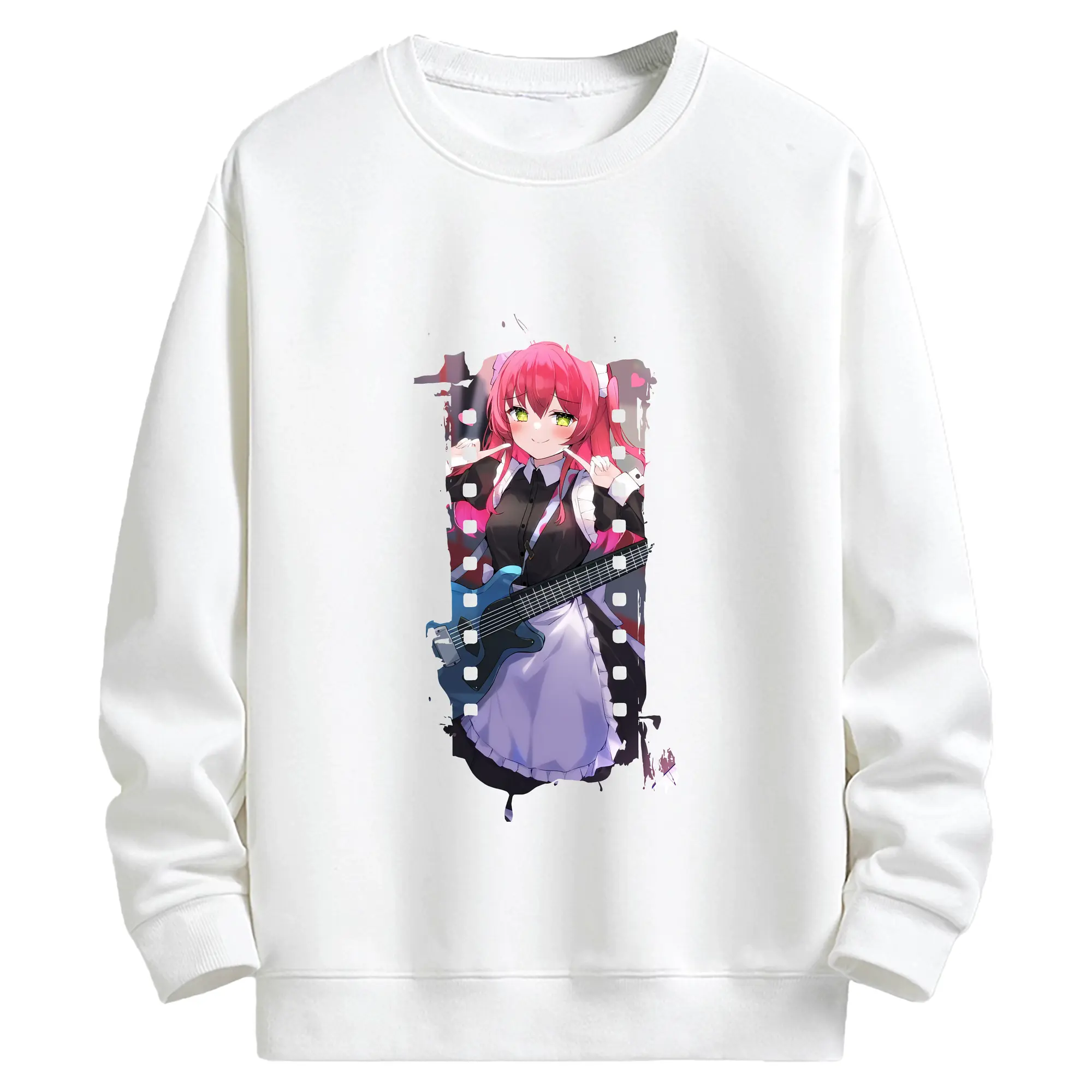 ぼっちざろっく！ グッズ,喜多郁代 - キッズ クルーネックスウェットシャツ ・ フロントプリント ・ 綿80％ ポリエステル20％ ・ 快適 通学 スポーツ 日常使い お散歩用