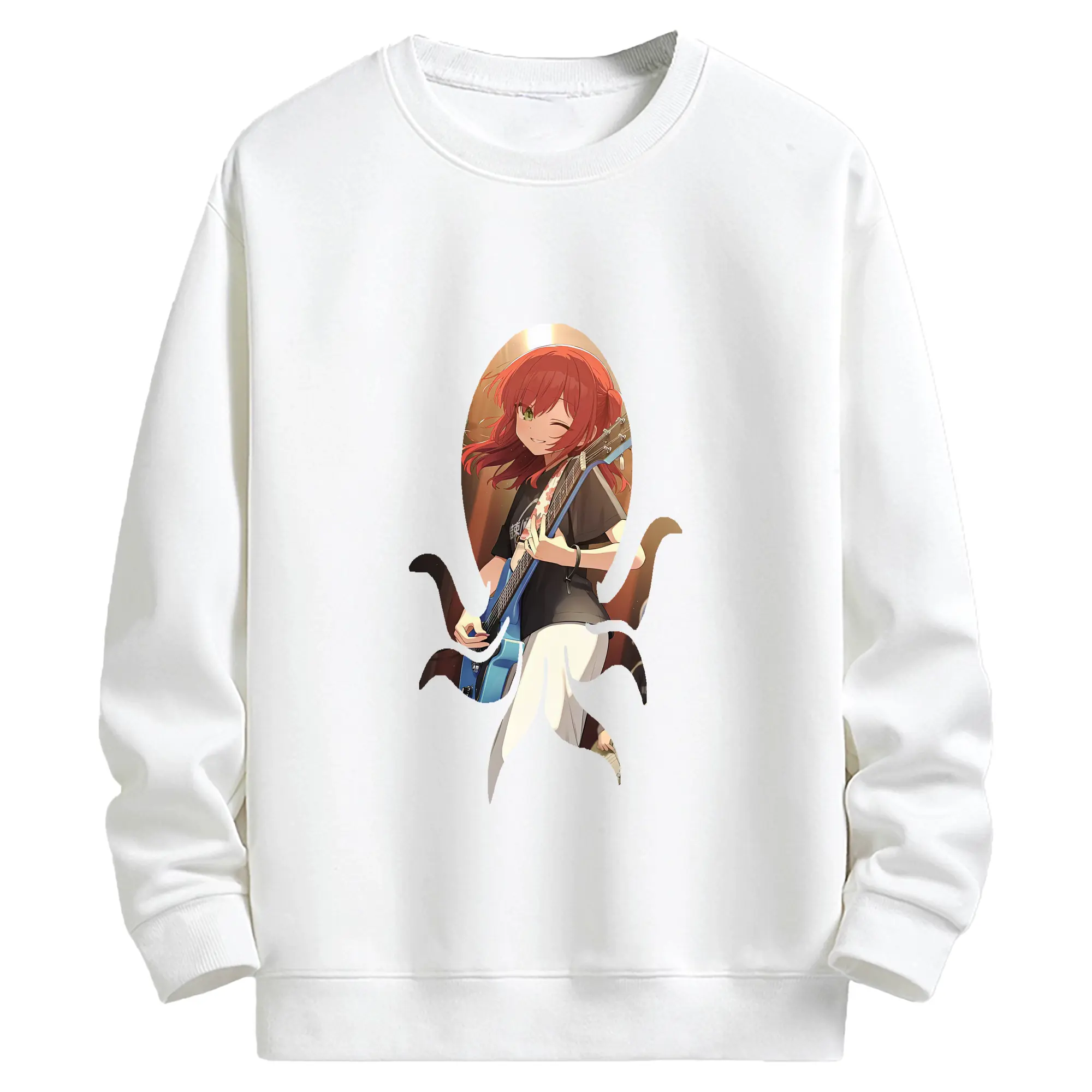 ぼっちざろっく！ グッズ,喜多郁代 - キッズ クルーネックスウェットシャツ ・ フロントプリント ・ 綿80％ ポリエステル20％ ・ 快適 通学 スポーツ 日常使い お散歩用