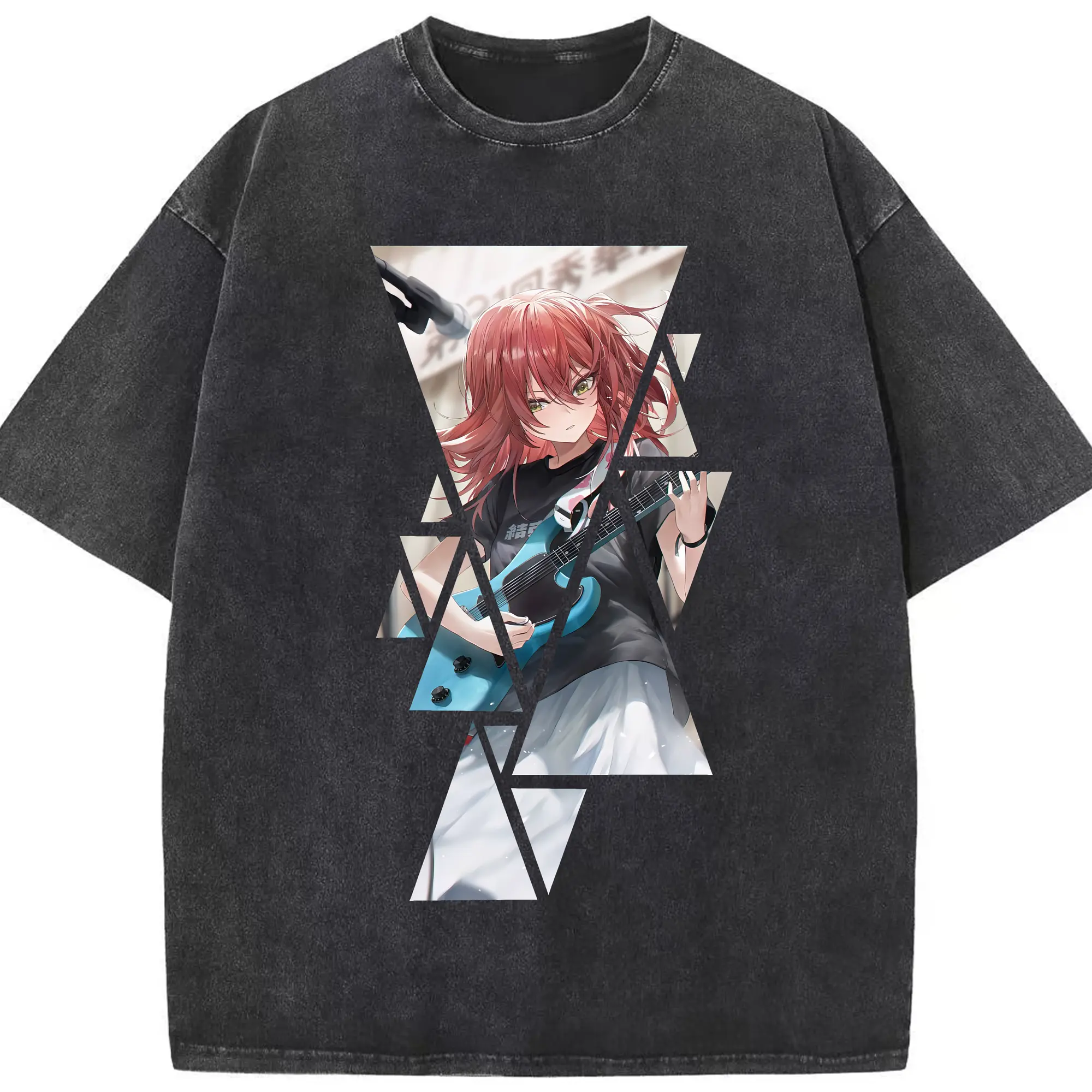 ぼっちざろっく！ グッズ,喜多郁代 - 綿100％ ヴィンテージ風 半袖Tシャツ ・ フロントプリント ・ 柔らか肌触り ・ 通気性 快適 ・ スポーツ カジュアル 外出用