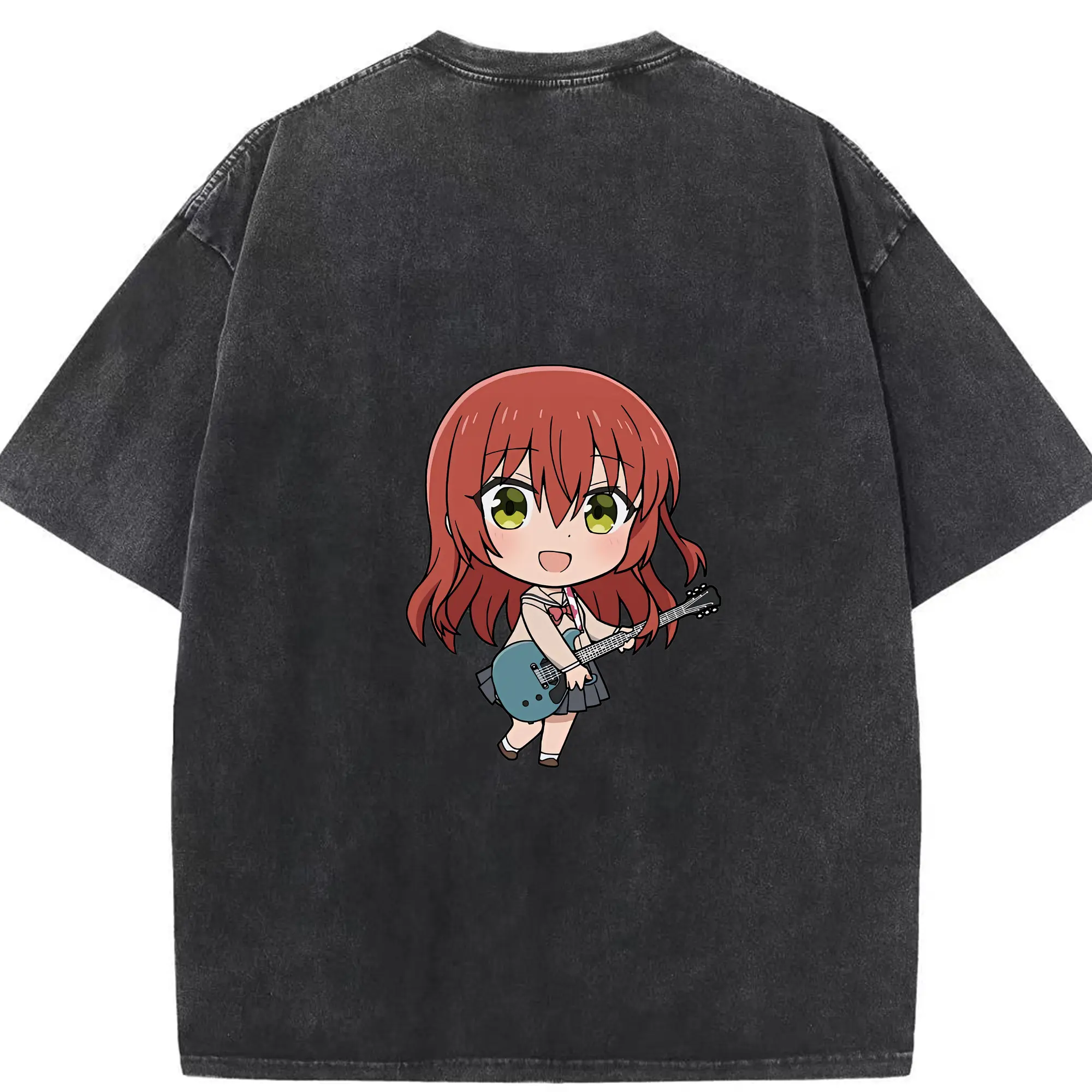 ぼっちざろっく！ グッズ,喜多郁代 - 綿100％ ヴィンテージ風 半袖Tシャツ ・ 背面プリント ・ 柔らか肌触り ・ 通気性 快適 ・ スポーツ カジュアル 外出用