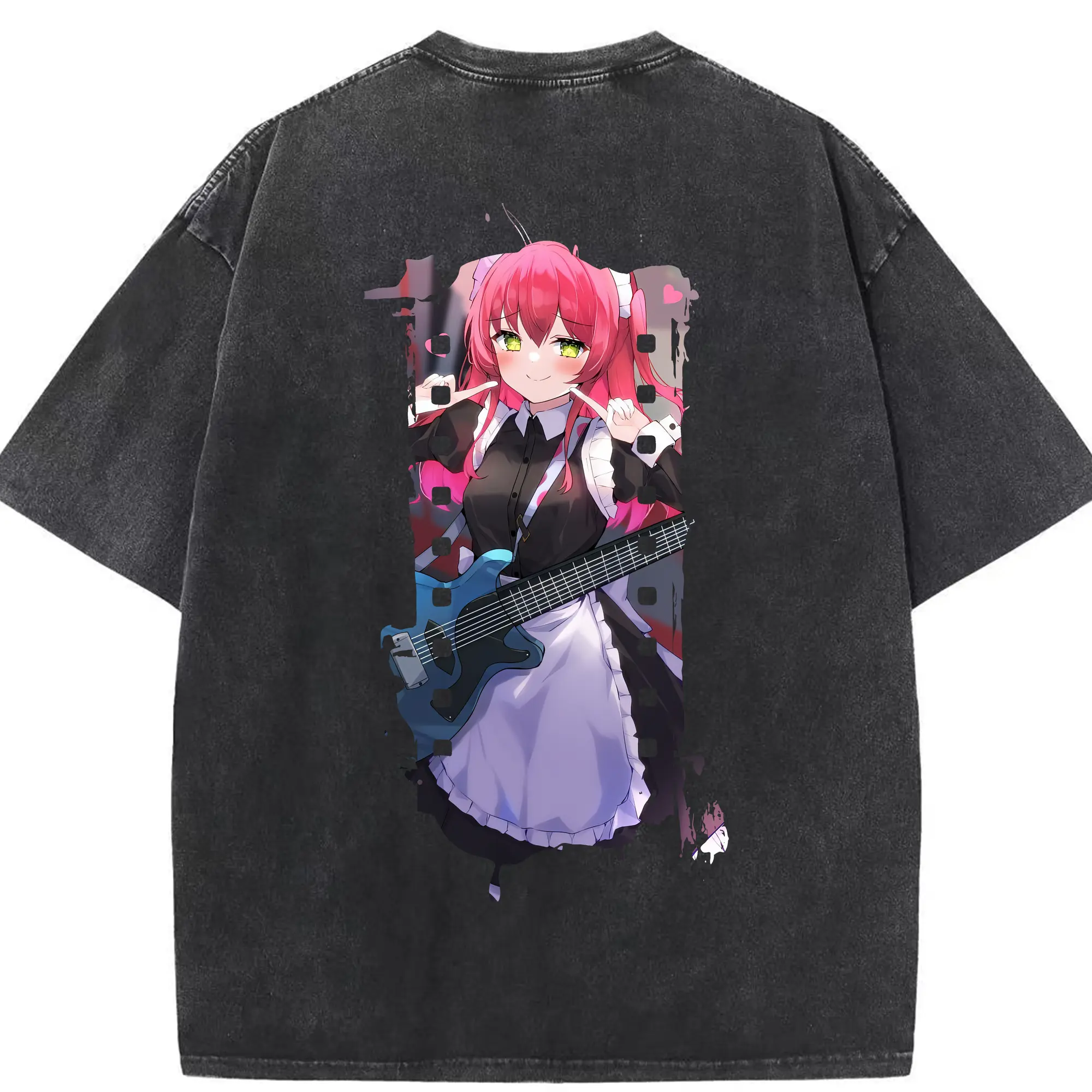 ぼっちざろっく！ グッズ,喜多郁代 - 綿100％ ヴィンテージ風 半袖Tシャツ ・ 背面プリント ・ 柔らか肌触り ・ 通気性 快適 ・ スポーツ カジュアル 外出用