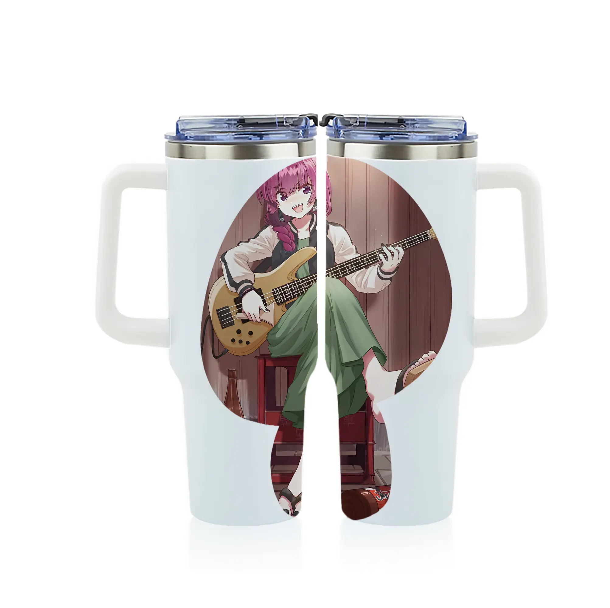 ぼっちざろっく！ グッズ,廣井きくり - 1200mL フルプリント車用タンブラー ・ 304ステンレス 内側 ・ 201ステンレス 外側 ・ 保温 保冷 ・ 通勤 ドライブ アウトドア用