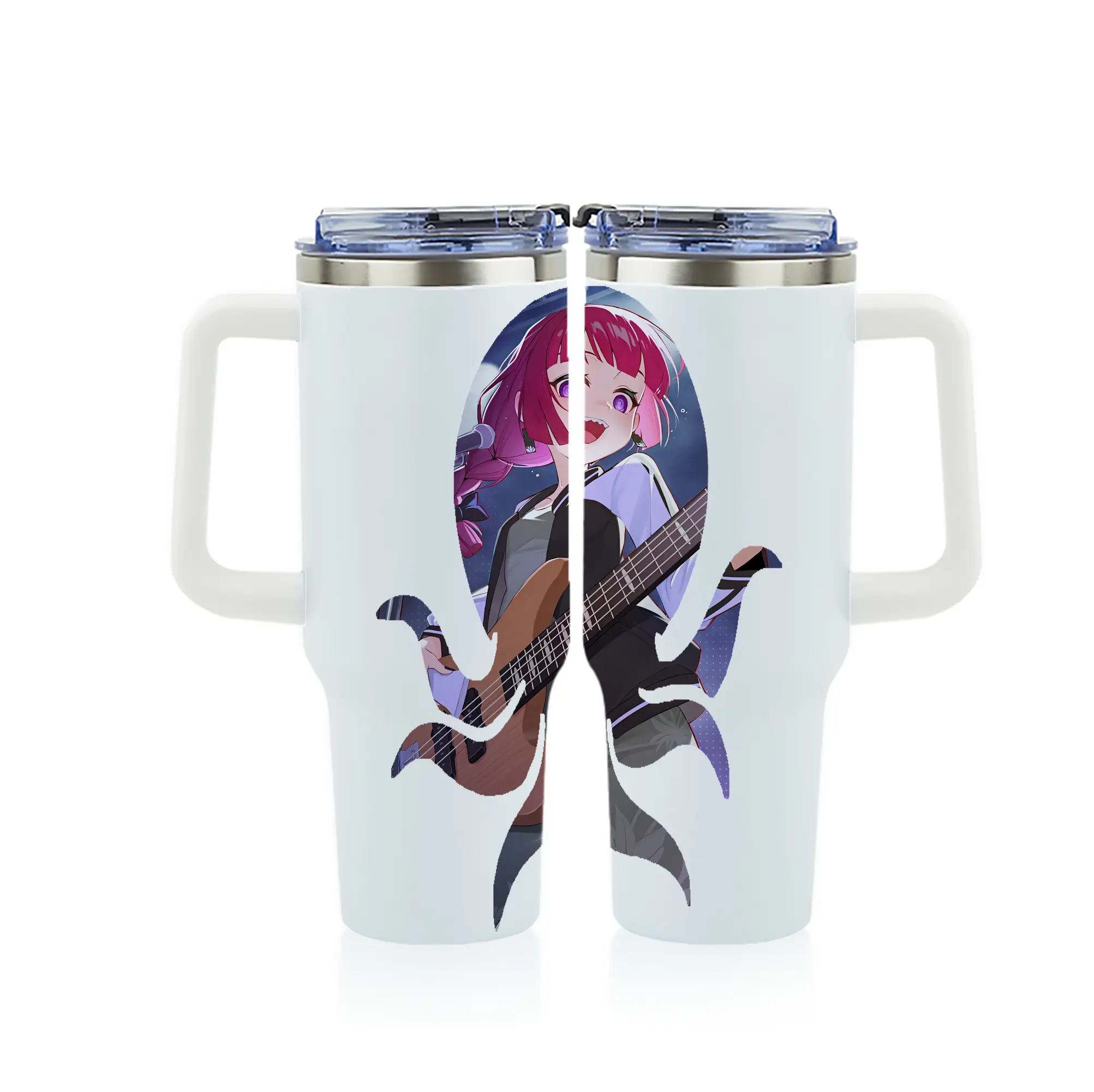 ぼっちざろっく！ グッズ,廣井きくり - 1200mL フルプリント車用タンブラー ・ 304ステンレス 内側 ・ 201ステンレス 外側 ・ 保温 保冷 ・ 通勤 ドライブ アウトドア用