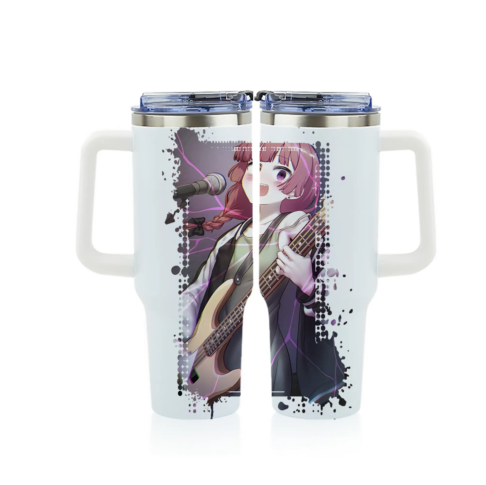 ぼっちざろっく！ グッズ,廣井きくり - 1200mL フルプリント車用タンブラー ・ 304ステンレス 内側 ・ 201ステンレス 外側 ・ 保温 保冷 ・ 通勤 ドライブ アウトドア用