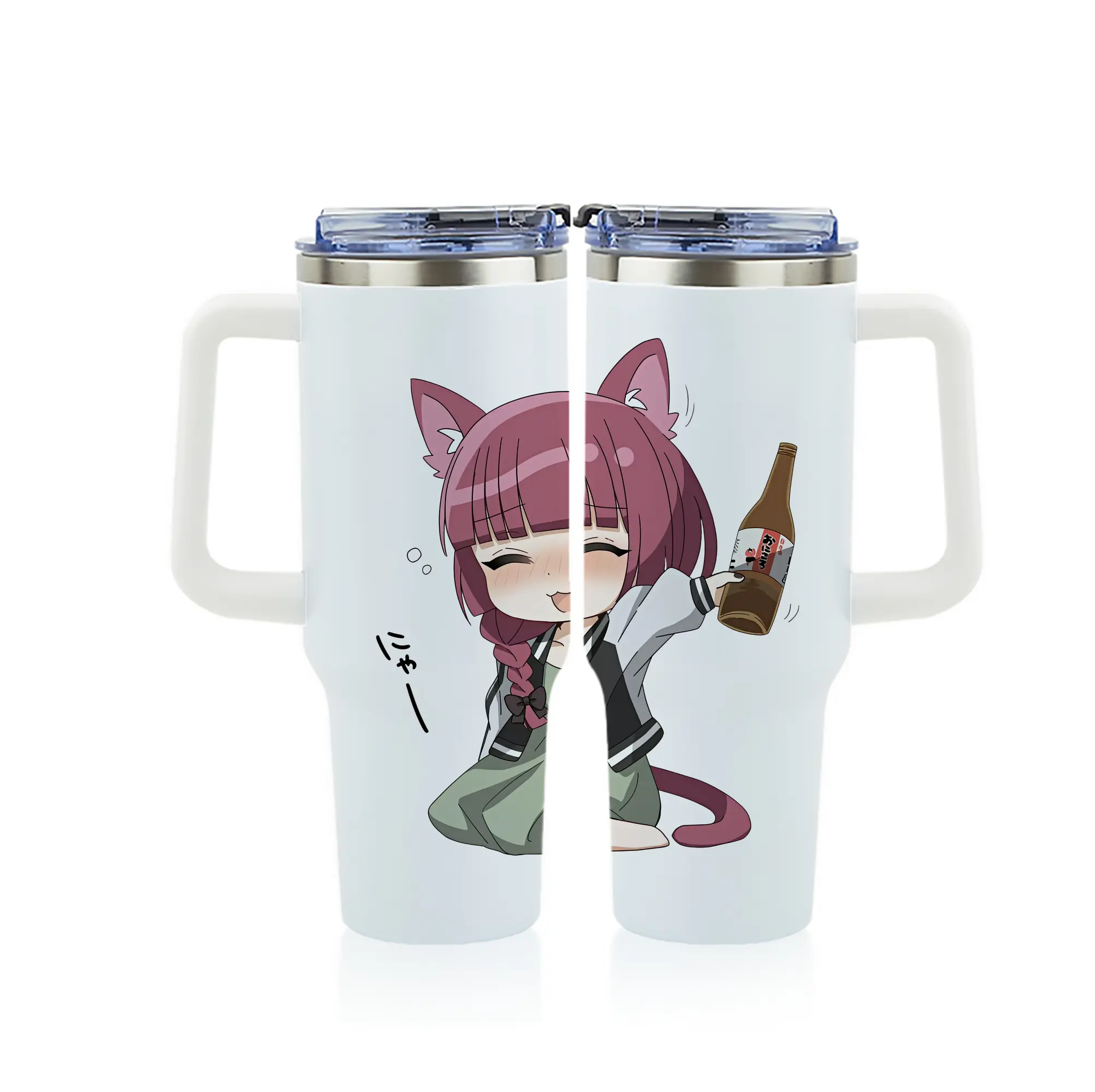 ぼっちざろっく！ グッズ,廣井きくり - 1200mL フルプリント車用タンブラー ・ 304ステンレス 内側 ・ 201ステンレス 外側 ・ 保温 保冷 ・ 通勤 ドライブ アウトドア用