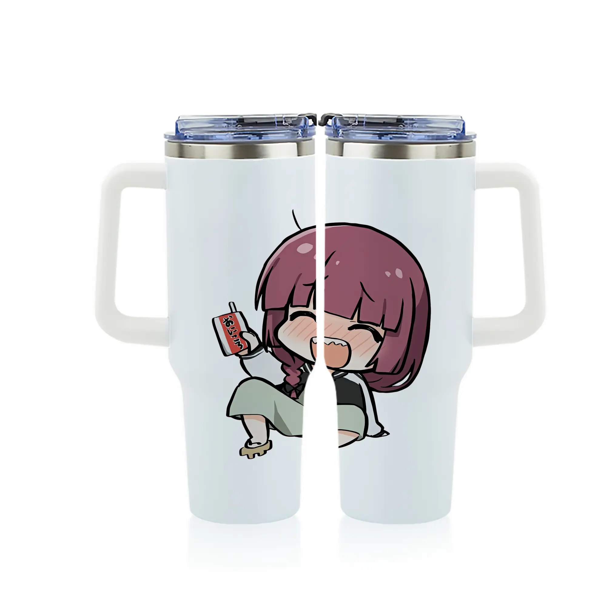 ぼっちざろっく！ グッズ,廣井きくり - 1200mL フルプリント車用タンブラー ・ 304ステンレス 内側 ・ 201ステンレス 外側 ・ 保温 保冷 ・ 通勤 ドライブ アウトドア用