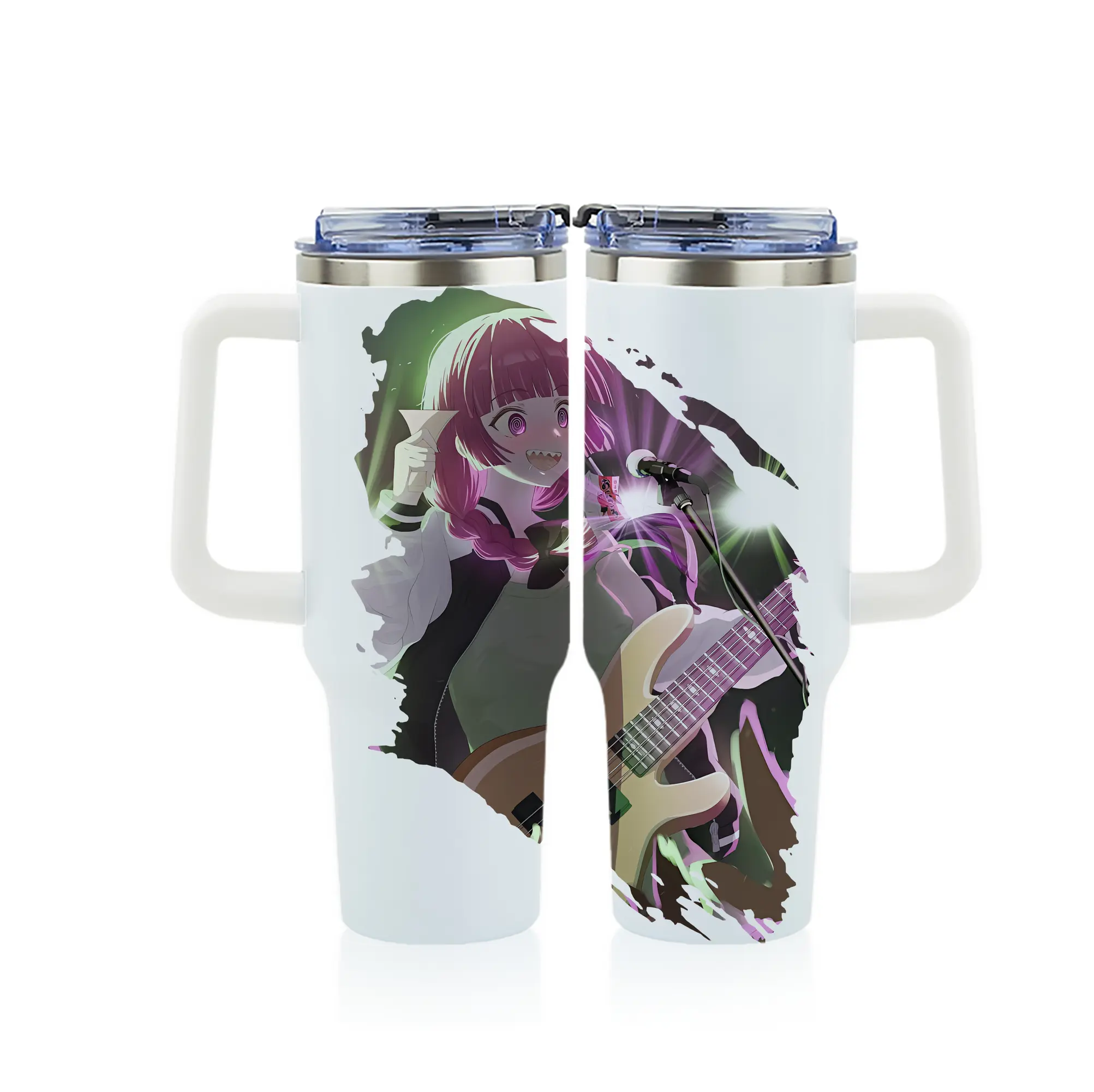 ぼっちざろっく！ グッズ,廣井きくり - 1200mL フルプリント車用タンブラー ・ 304ステンレス 内側 ・ 201ステンレス 外側 ・ 保温 保冷 ・ 通勤 ドライブ アウトドア用